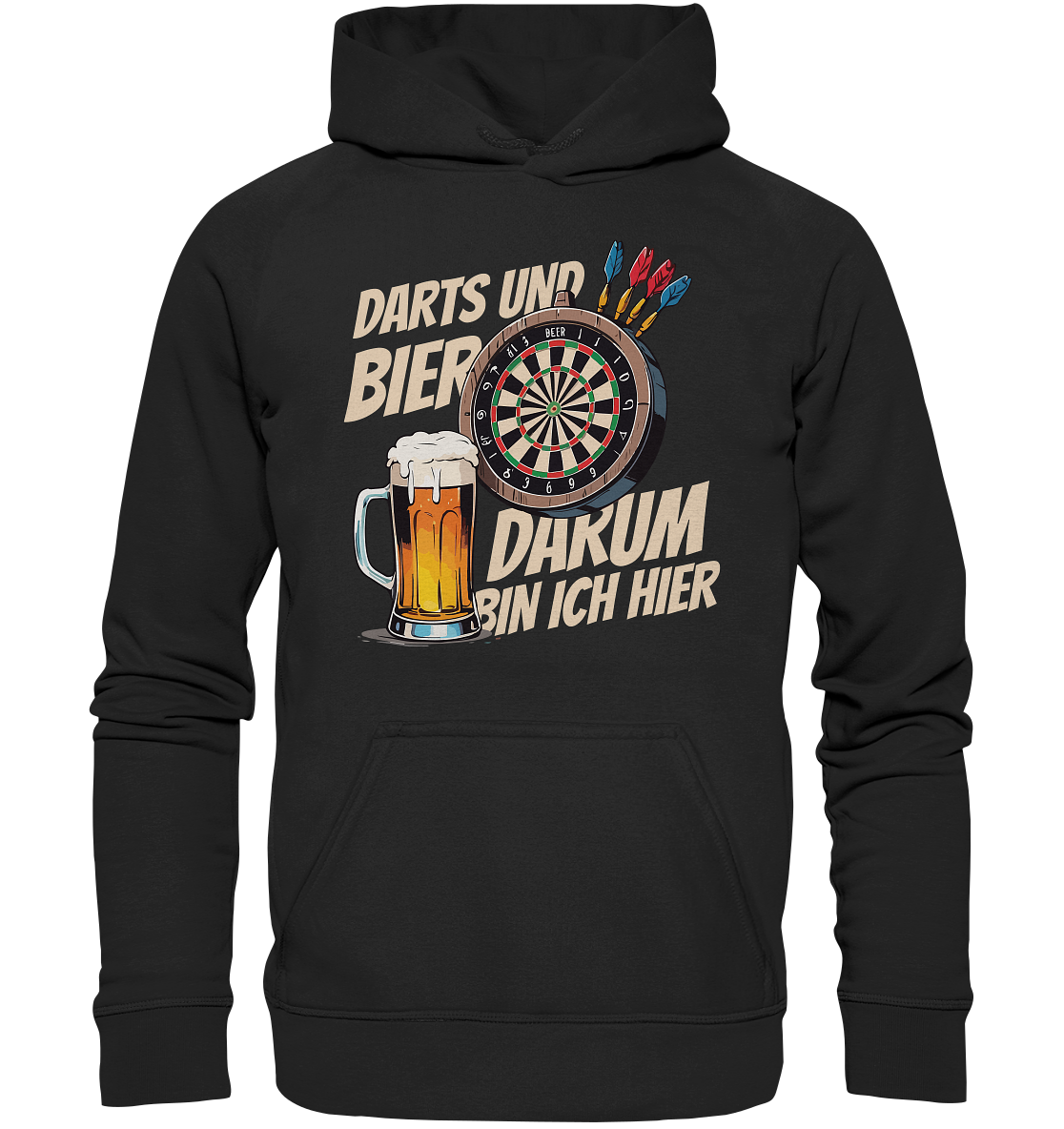 Darts & Bier Unisex Hoodie – Ideal für gemütliche Abende!
