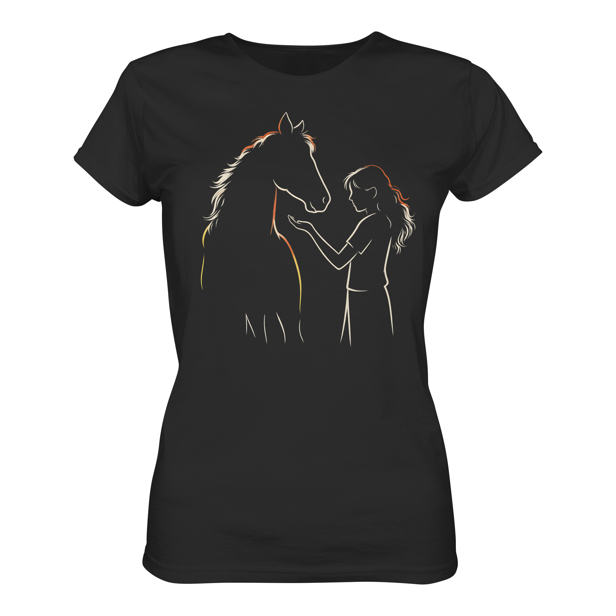 Pferd und Mädchen Damen T-Shirt – Stilvolles Pferdemotiv für Reiterinnen