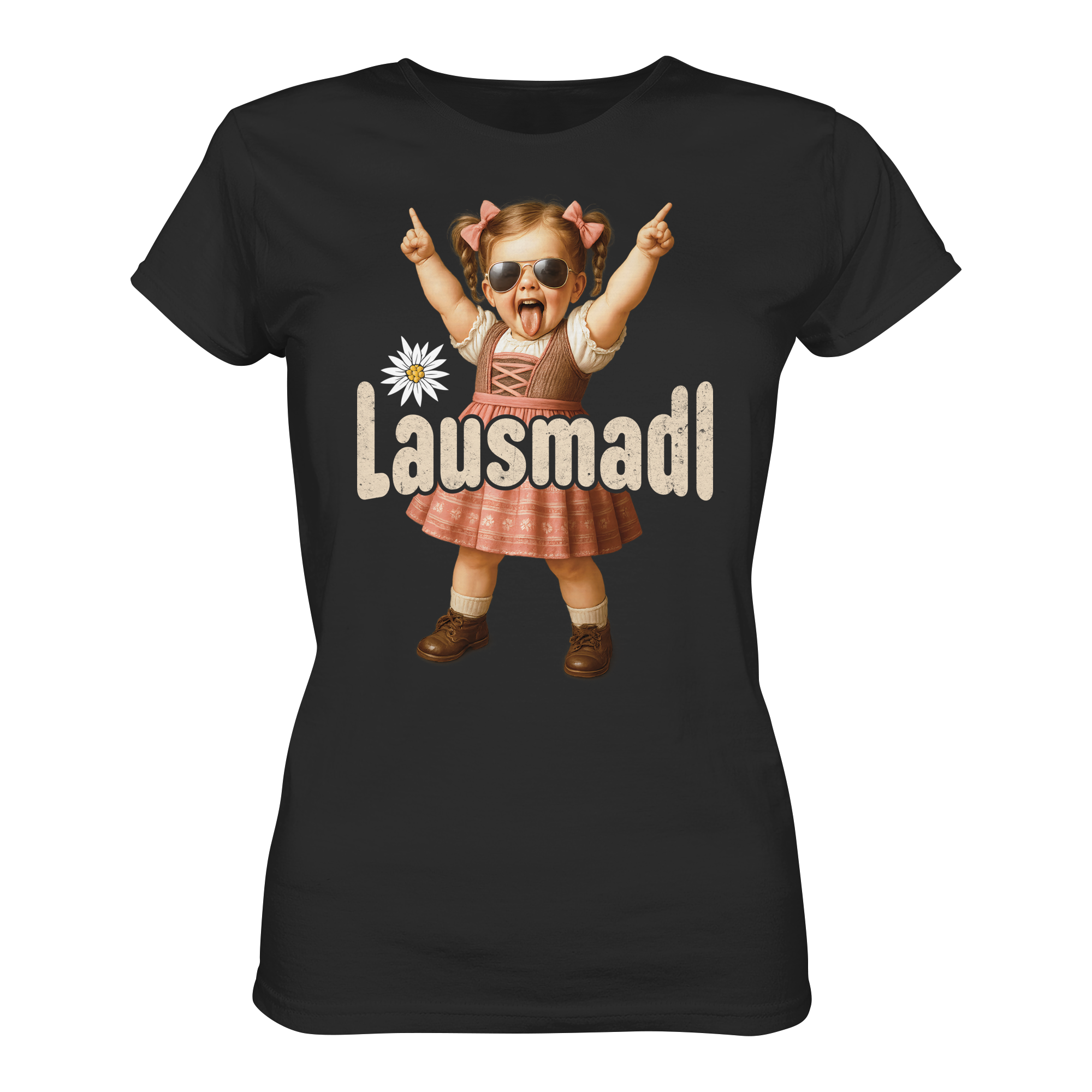 Lausmadl Damen T-Shirt – Lustiges Trachtenshirt für Volksfest & Wiesn