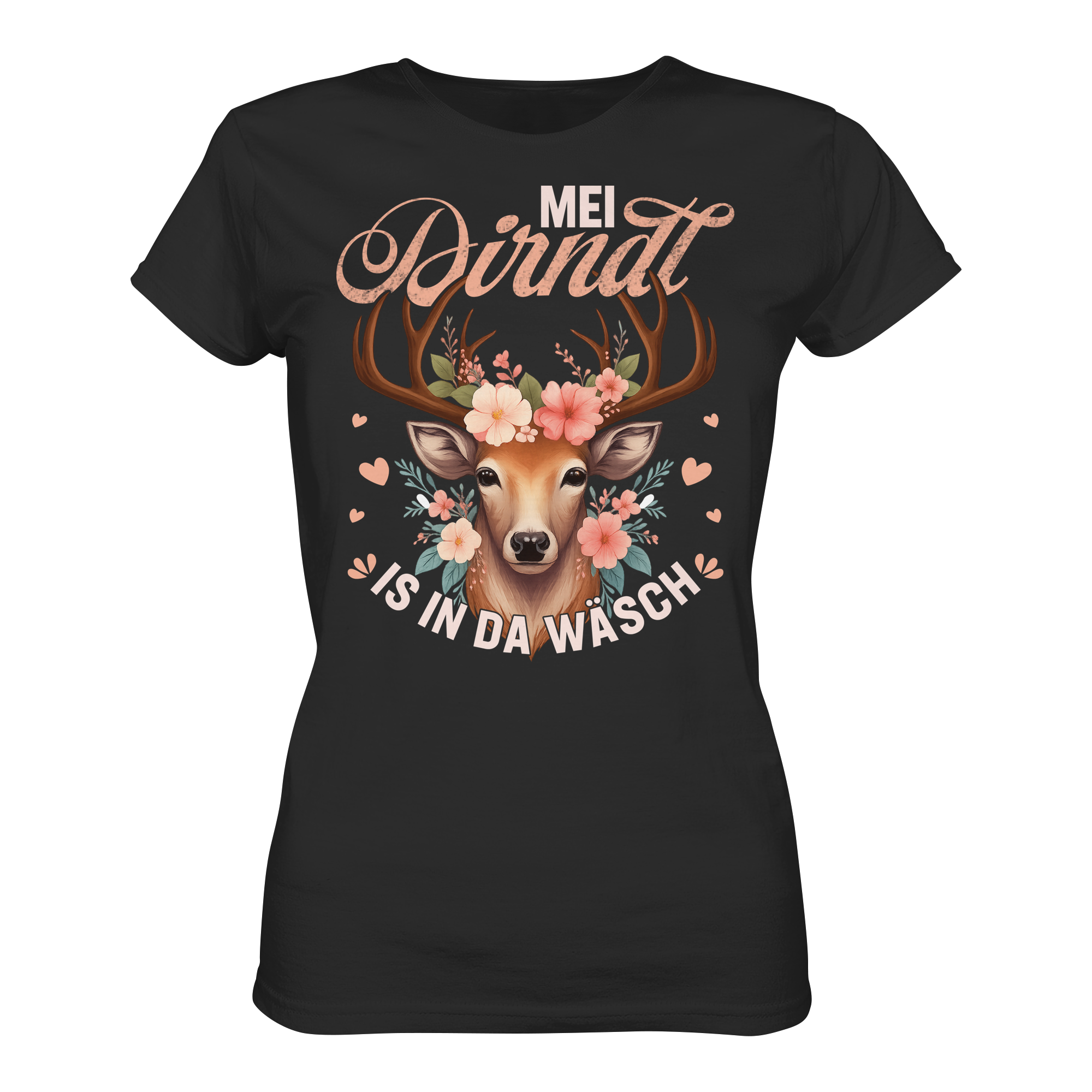Mei Dirndl is in da Wäsch Damen T-Shirt | Volksfest Wiesn Trachtenshirt