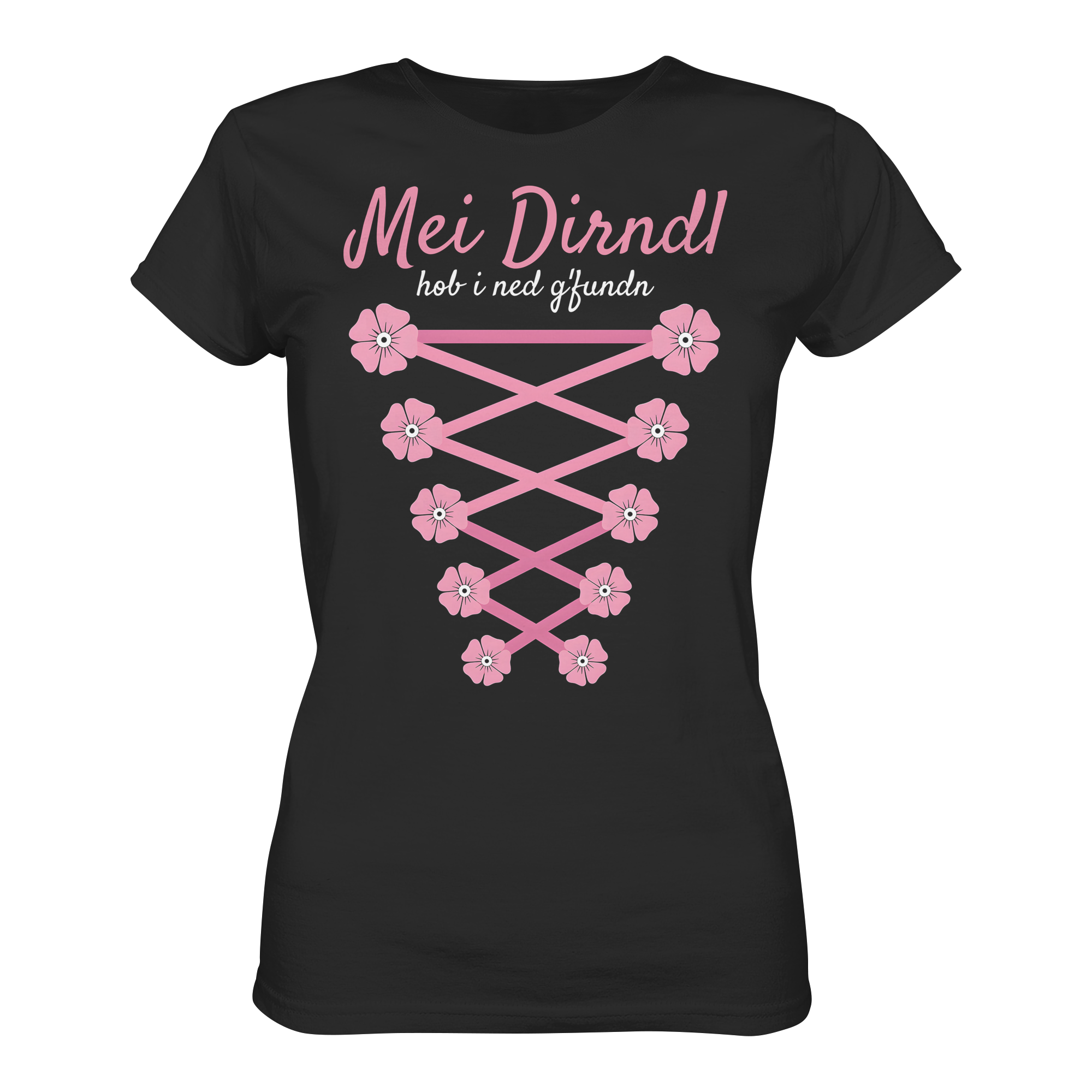 Mei Dirndl hob i ned gfundn Damen T-Shirt | Trachtenshirt für Volksfest, Wiesn & Party