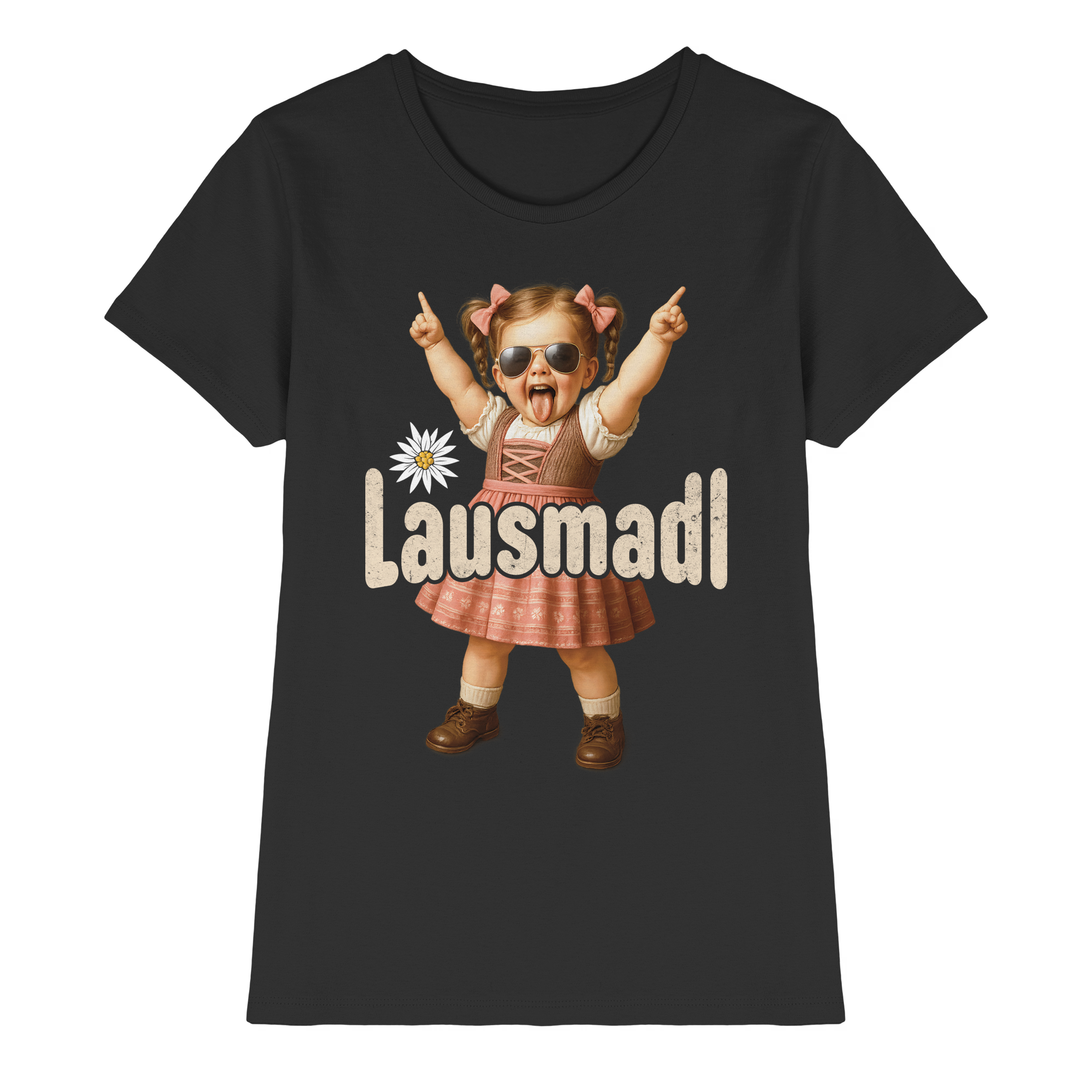 Lausmadl Damen T-Shirt – Lustiges Trachtenshirt für Volksfest & Wiesn