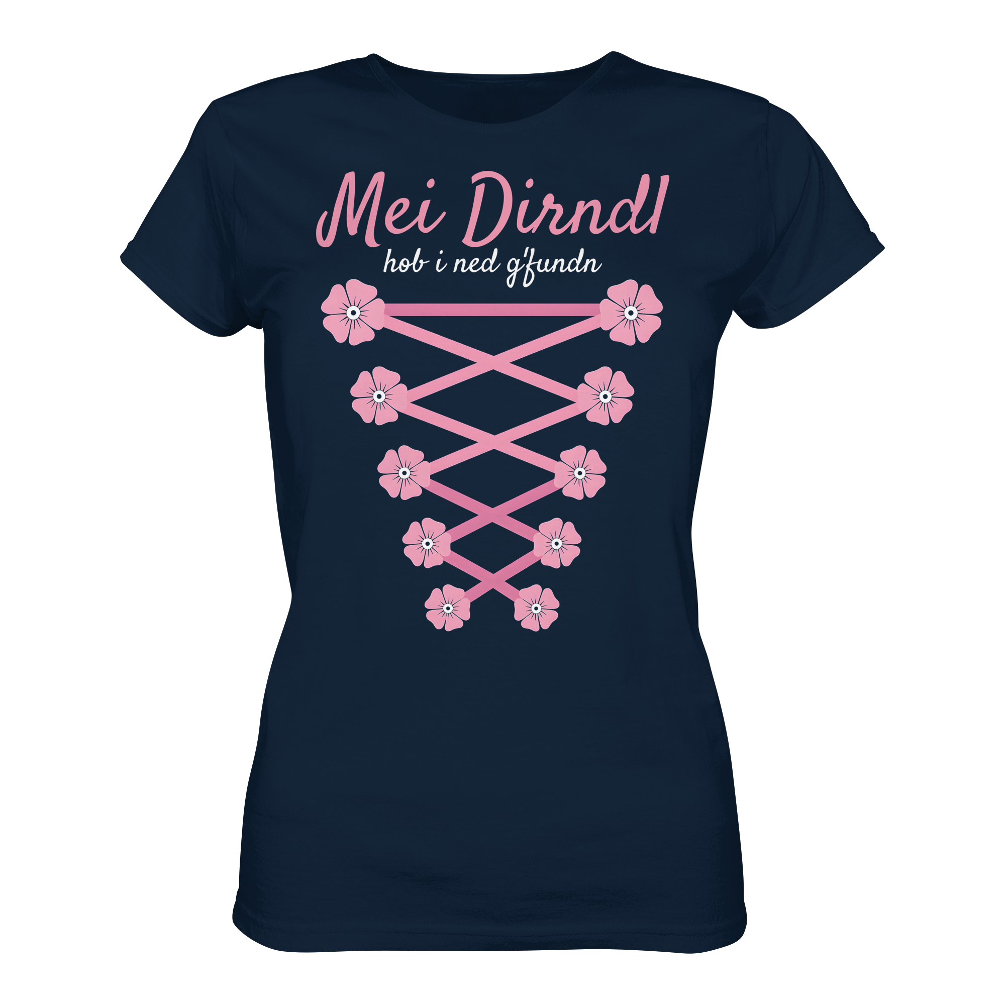 Mei Dirndl hob i ned gfundn Damen T-Shirt | Trachtenshirt für Volksfest, Wiesn & Party