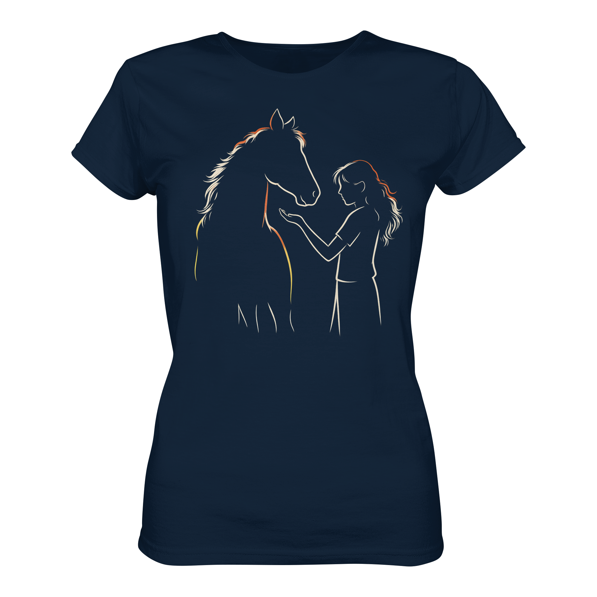 Pferd und Mädchen Damen T-Shirt – Stilvolles Pferdemotiv für Reiterinnen