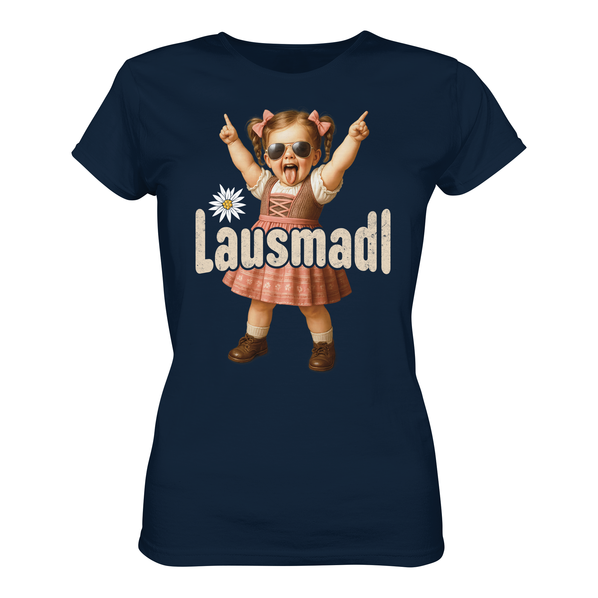 Lausmadl Damen T-Shirt – Lustiges Trachtenshirt für Volksfest & Wiesn