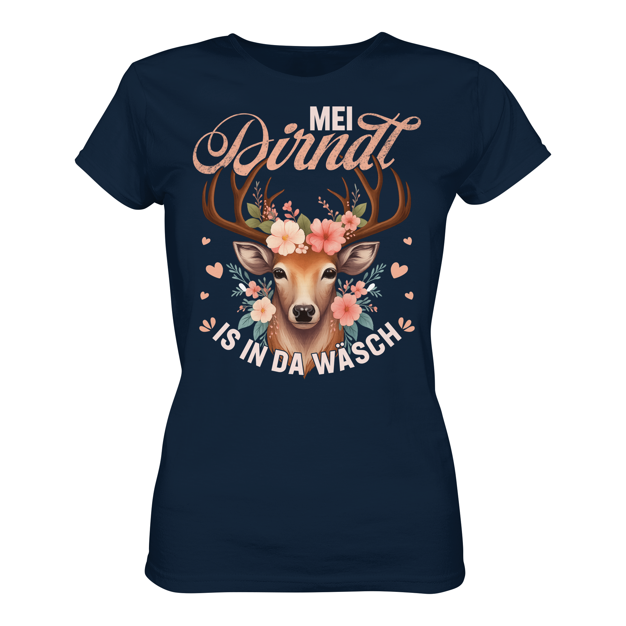 Mei Dirndl is in da Wäsch Damen T-Shirt | Volksfest Wiesn Trachtenshirt