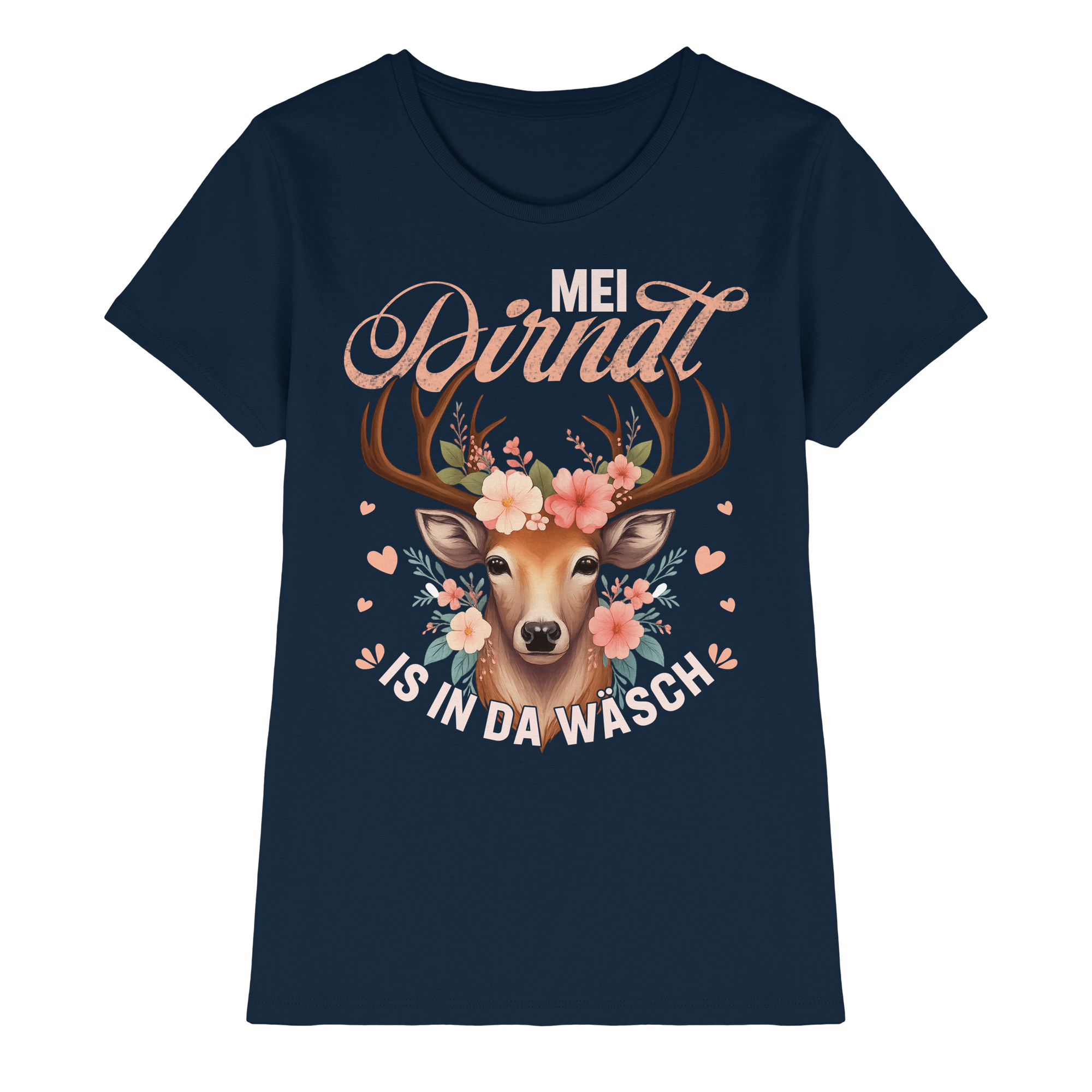 Mei Dirndl is in da Wäsch Damen T-Shirt | Volksfest Wiesn Trachtenshirt