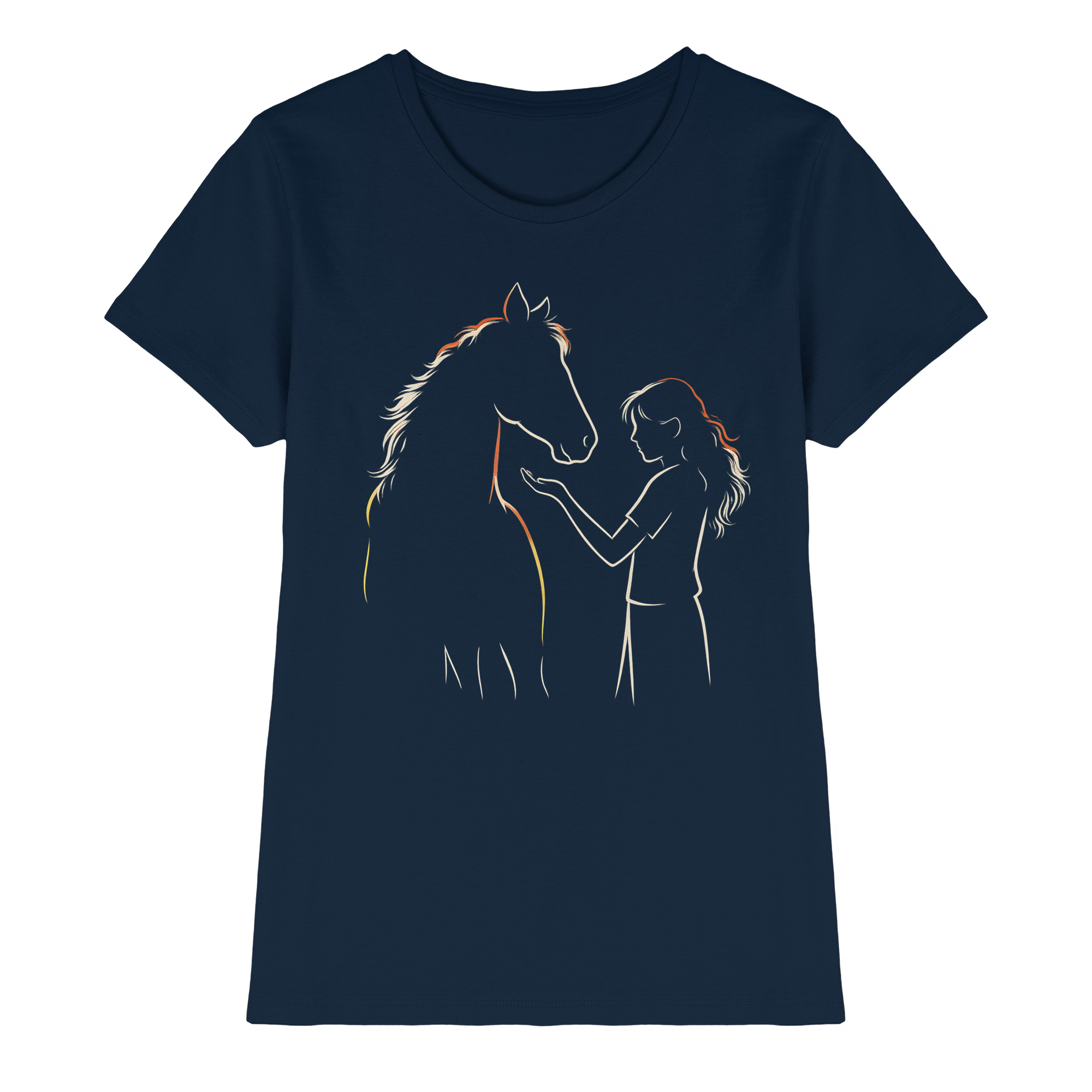 Pferd und Mädchen Damen T-Shirt – Stilvolles Pferdemotiv für Reiterinnen