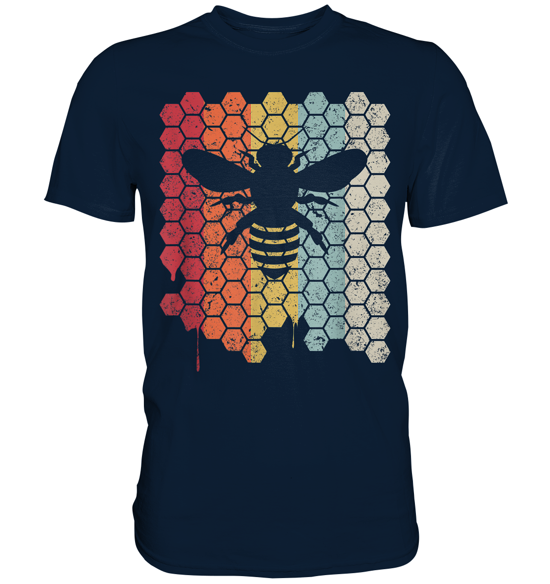 Biene Honigwabe Retro Style - Premium Shirt