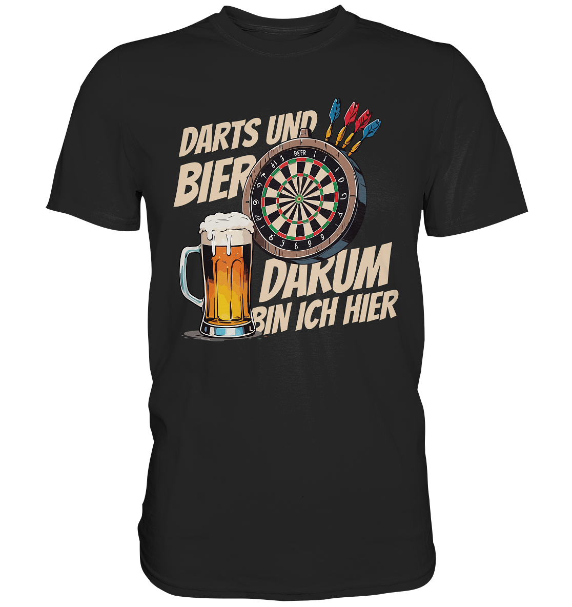 Lustiges Darts T-Shirt mit Bier-Motiv – Ideales Geschenk