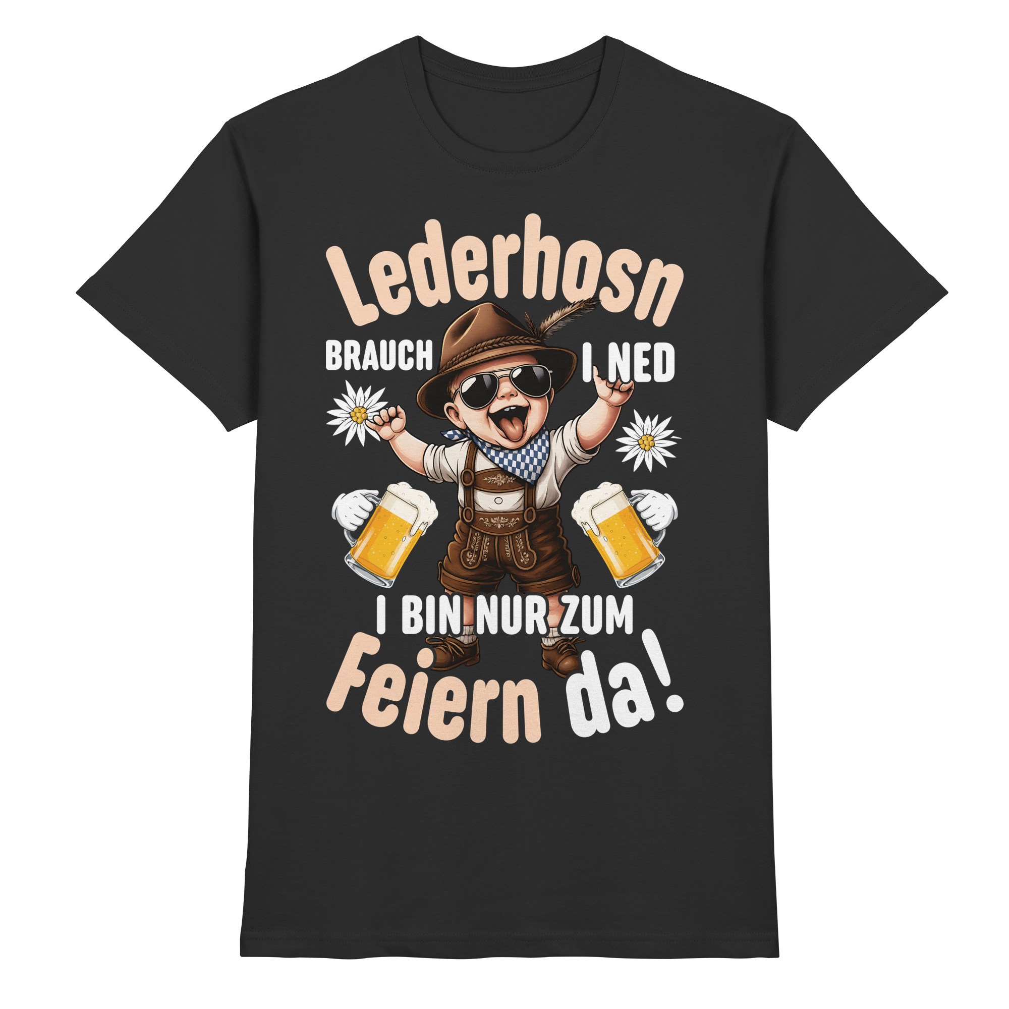 Lederhosn Spruch Herren T-Shirt | Trachtenshirt Funshirt Volksfest Wiesn