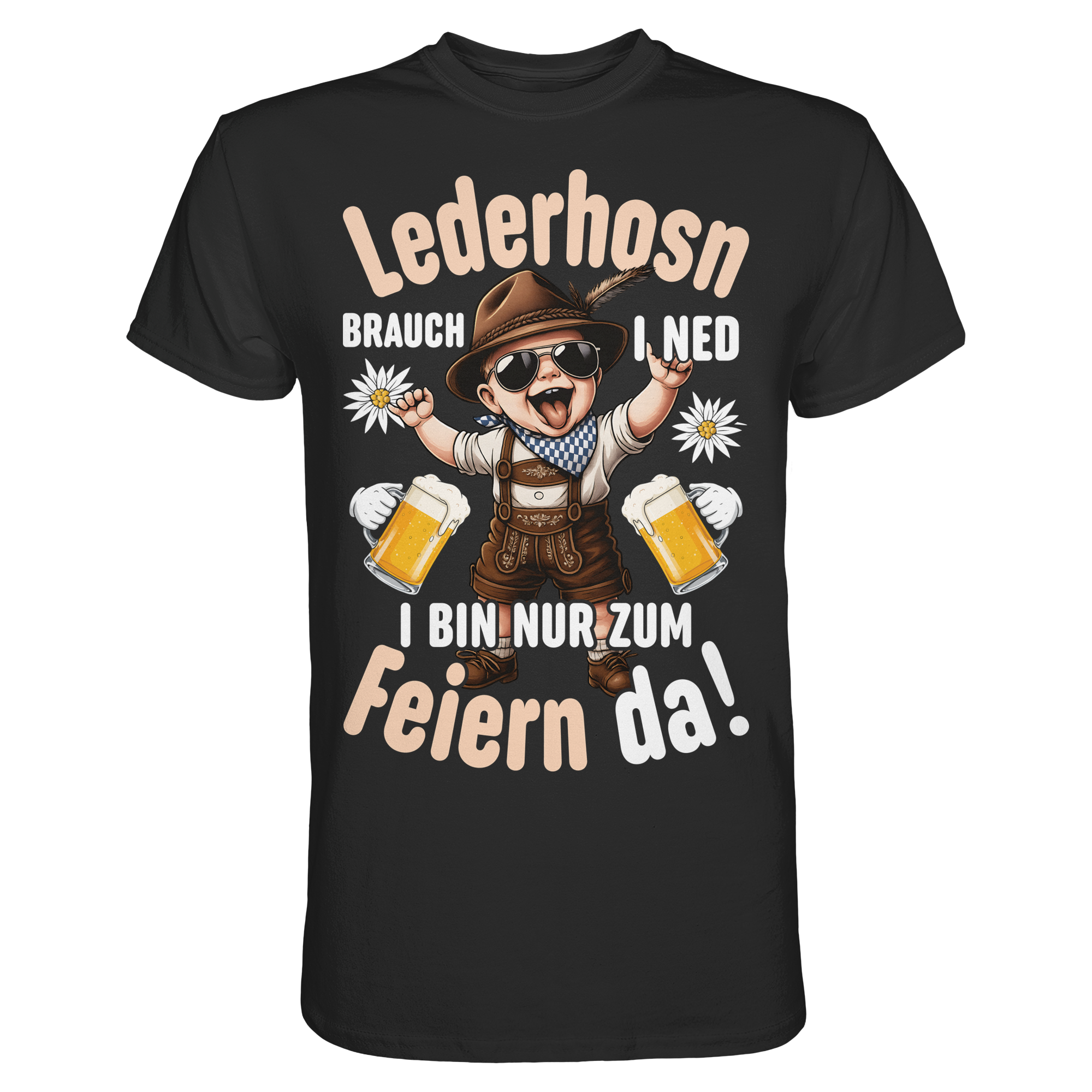 Lederhosn Spruch Herren T-Shirt | Trachtenshirt Funshirt Volksfest Wiesn