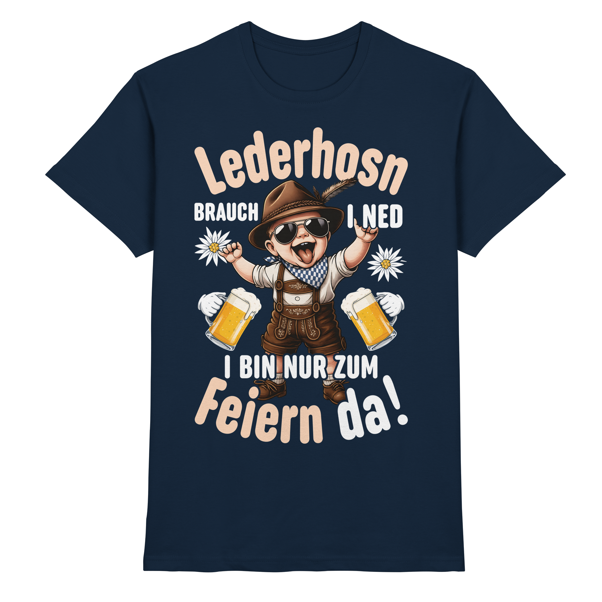 Lederhosn Spruch Herren T-Shirt | Trachtenshirt Funshirt Volksfest Wiesn