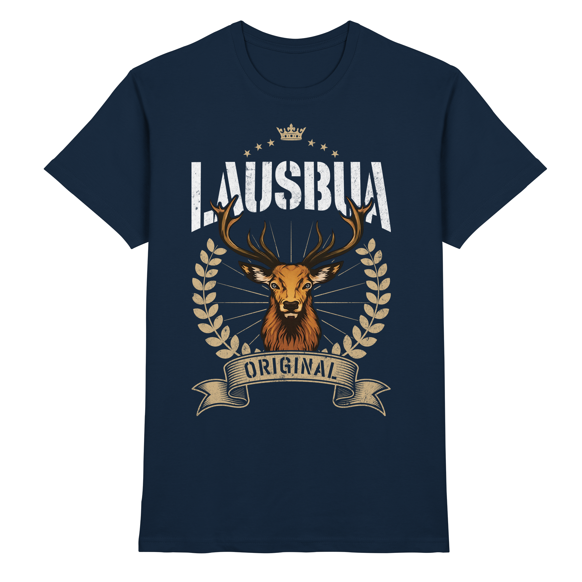Lausbua Bavarian T-Shirt – Alpen Hirsch Design für Wiesn & Volksfest