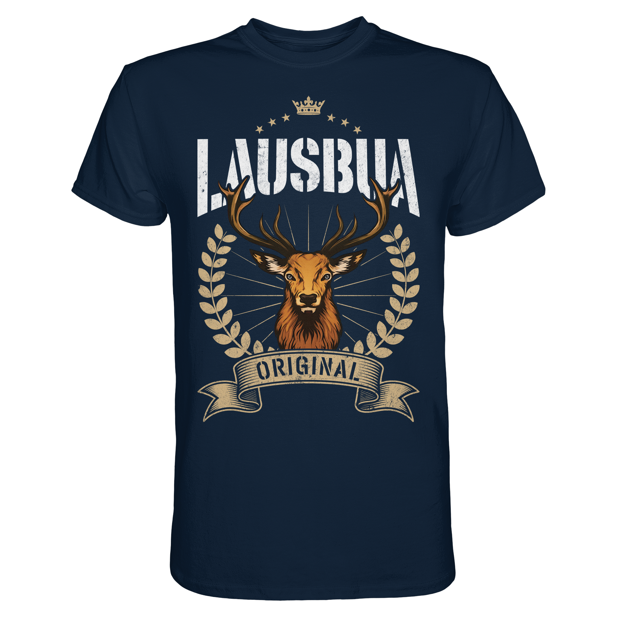 Lausbua Bavarian T-Shirt – Alpen Hirsch Design für Wiesn & Volksfest