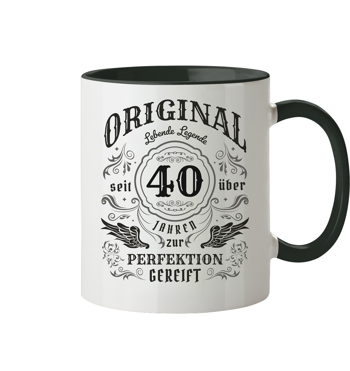 Geschenk zum 40. Geburtstag - Lebende Legende - Tasse zweifarbig