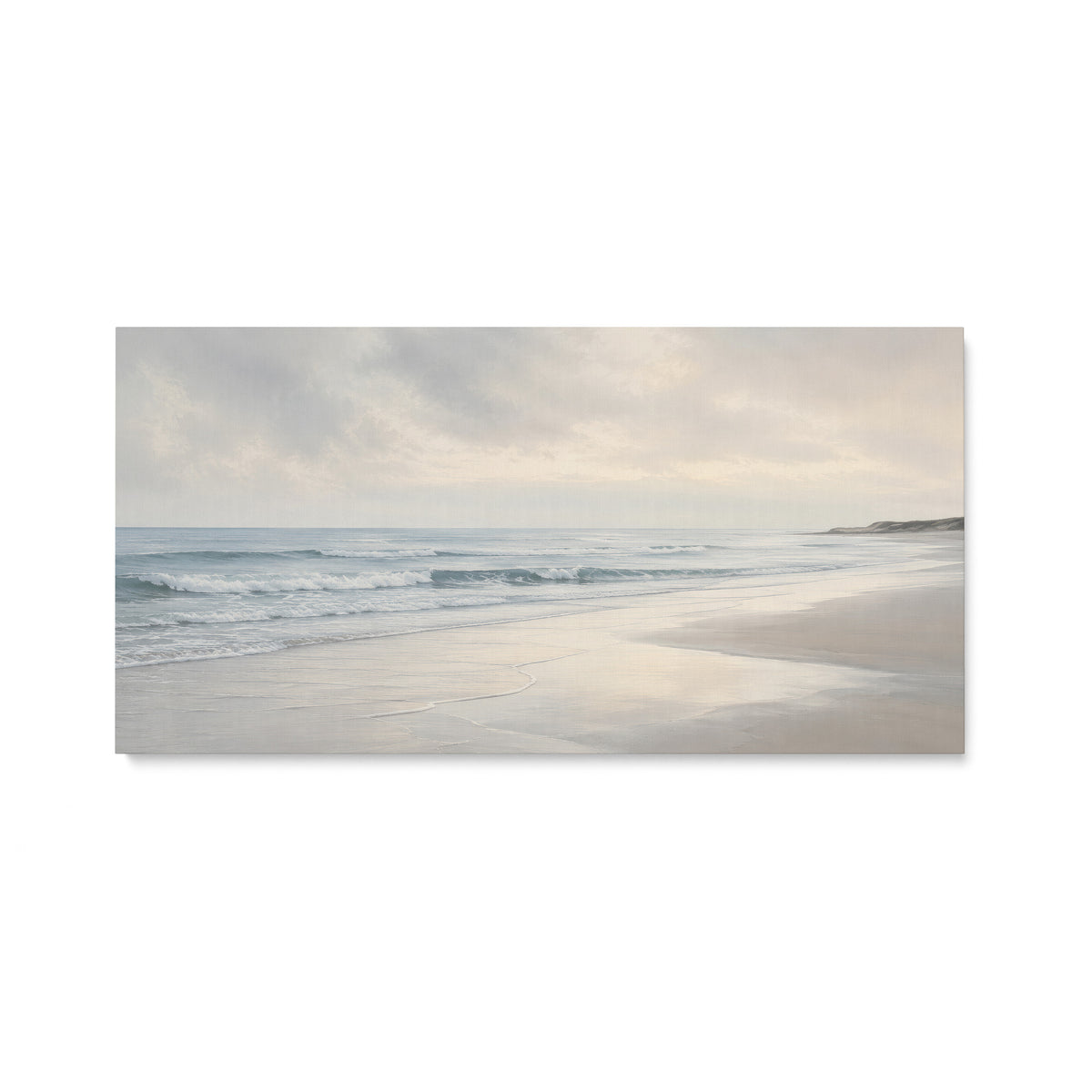 Leinwandbild Strand & Meer in Beige-Blau – Maritimes Panorama