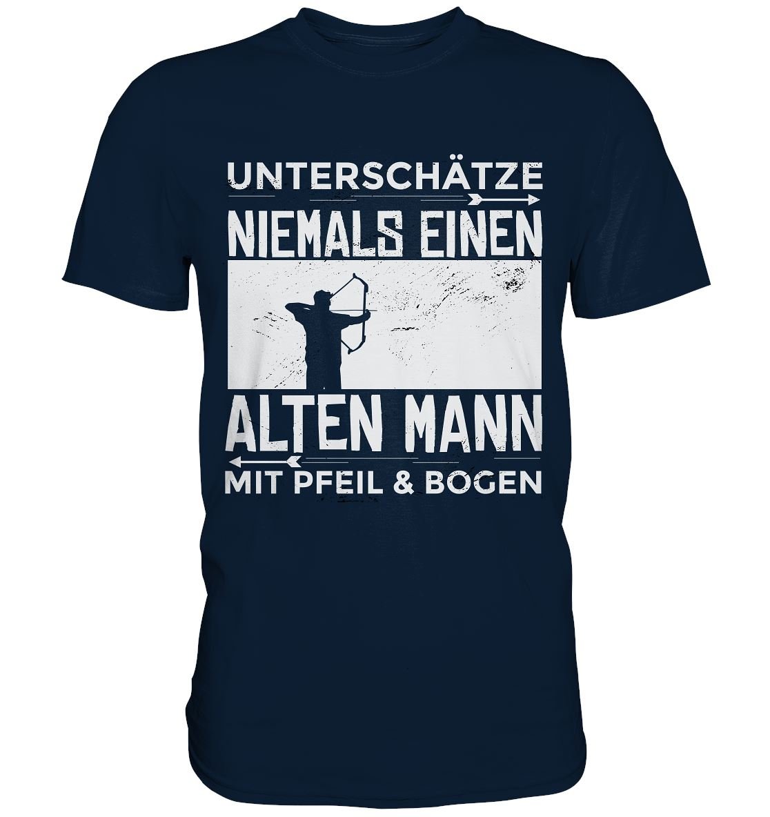 Alter Mann mit Pfeil und Bogen - Premium Shirt - BINYA