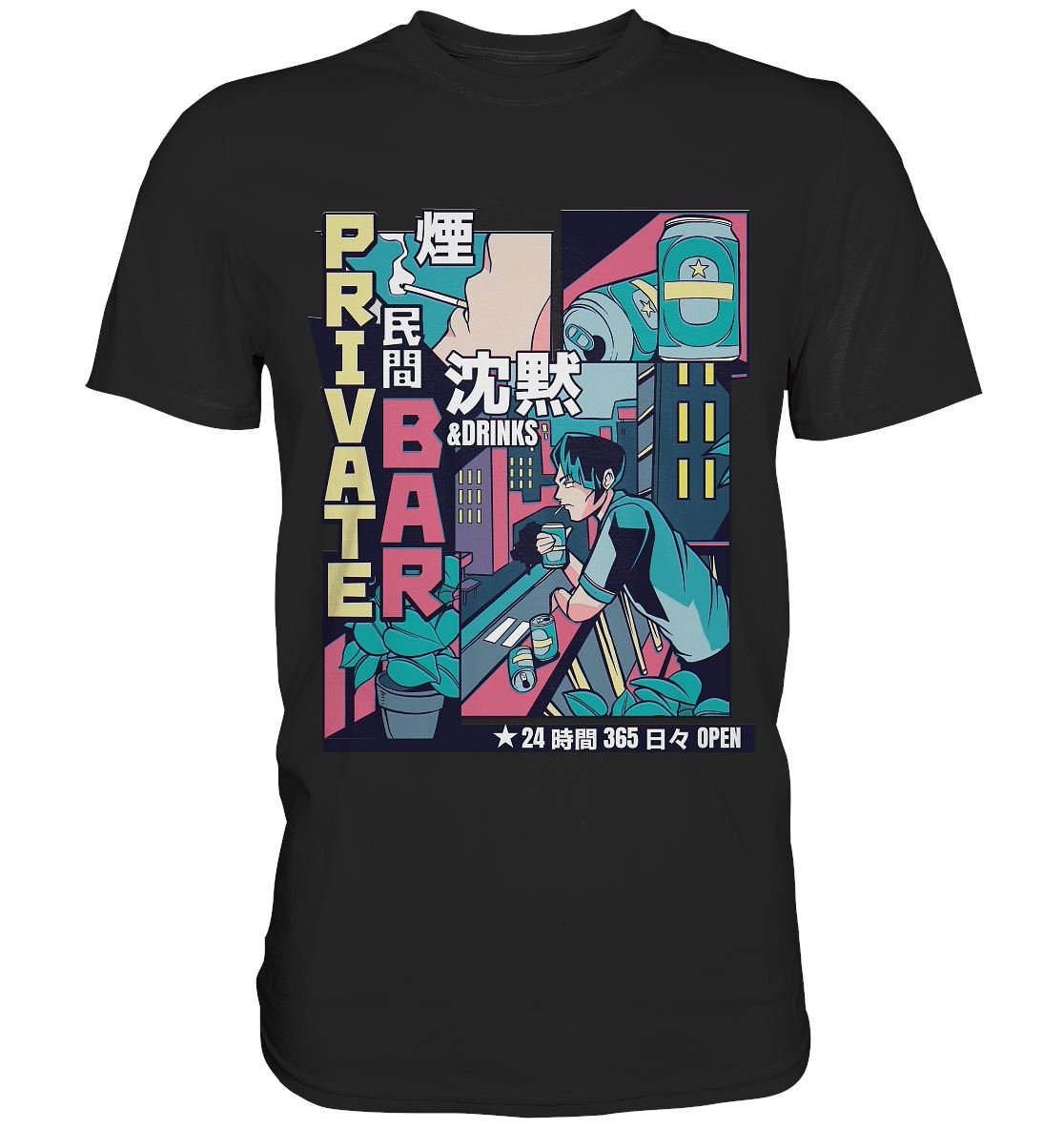 Anime Bar Vaporwave - Premium Shirt - BINYA
