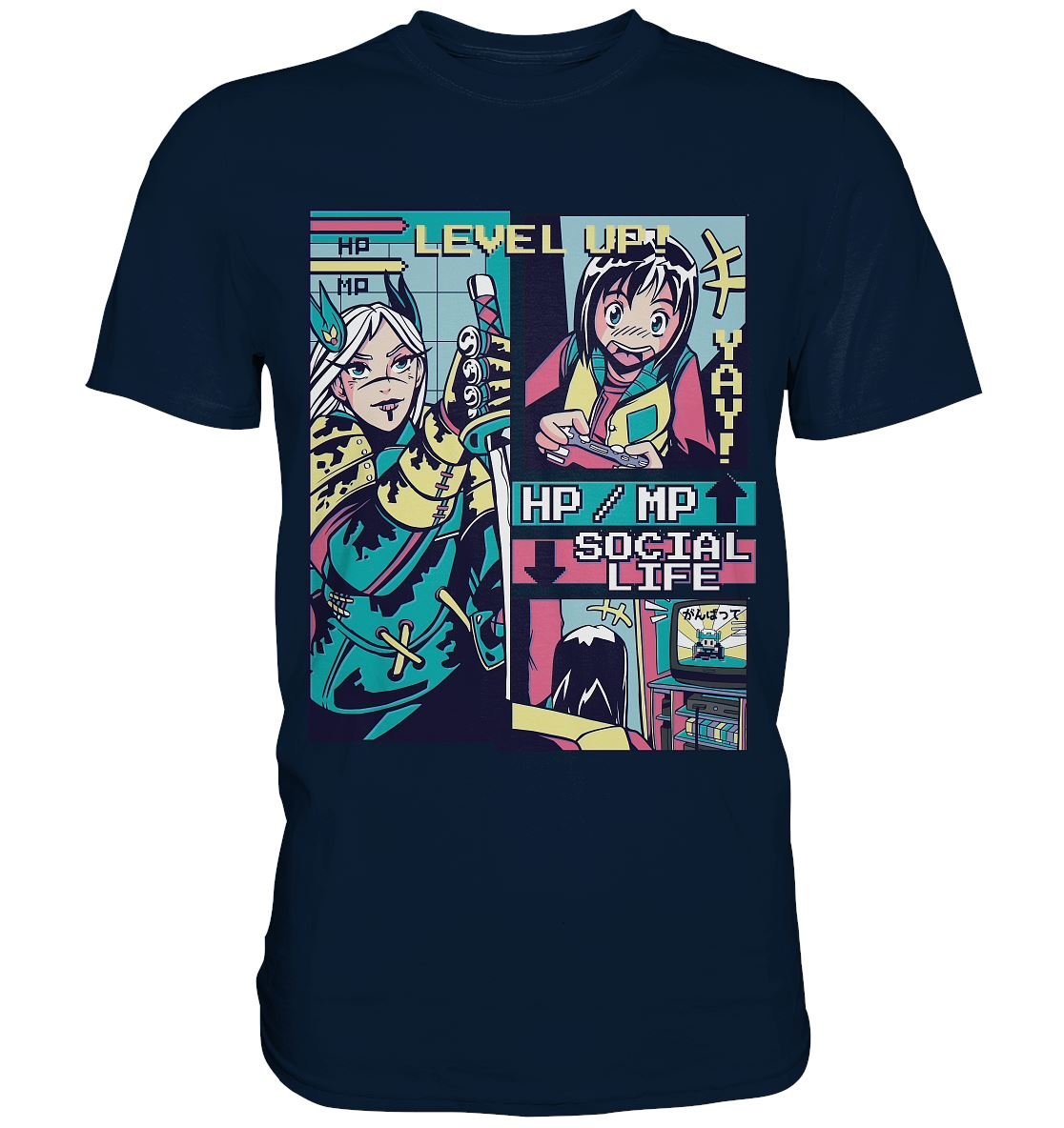 Anime Level-Up Vaporwave - Premium Shirt - BINYA