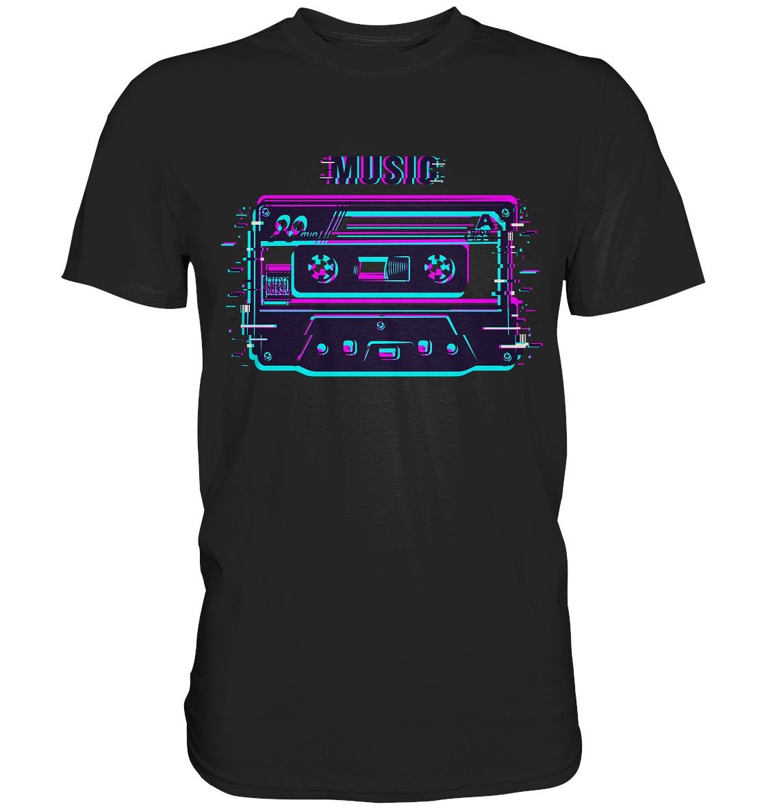 Kassette 80er 90er Glitch Style - Premium Shirt - BINYA