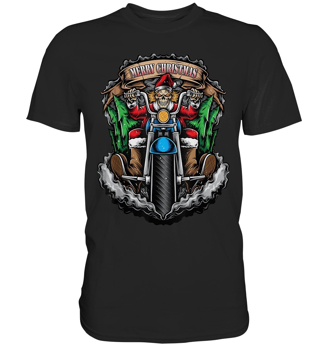 Santa Skull Biker - Premium Shirt - BINYA