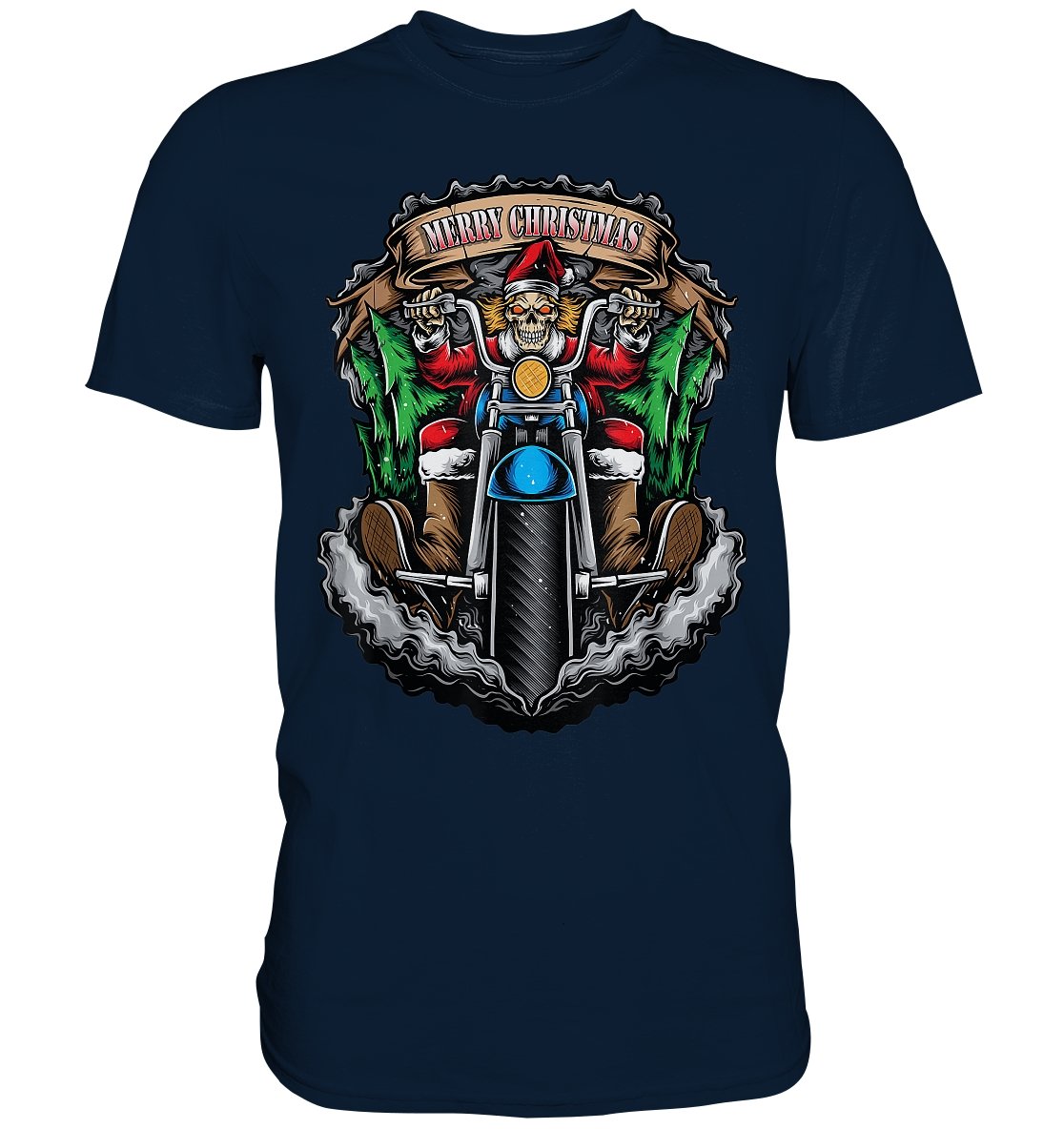 Santa Skull Biker - Premium Shirt - BINYA