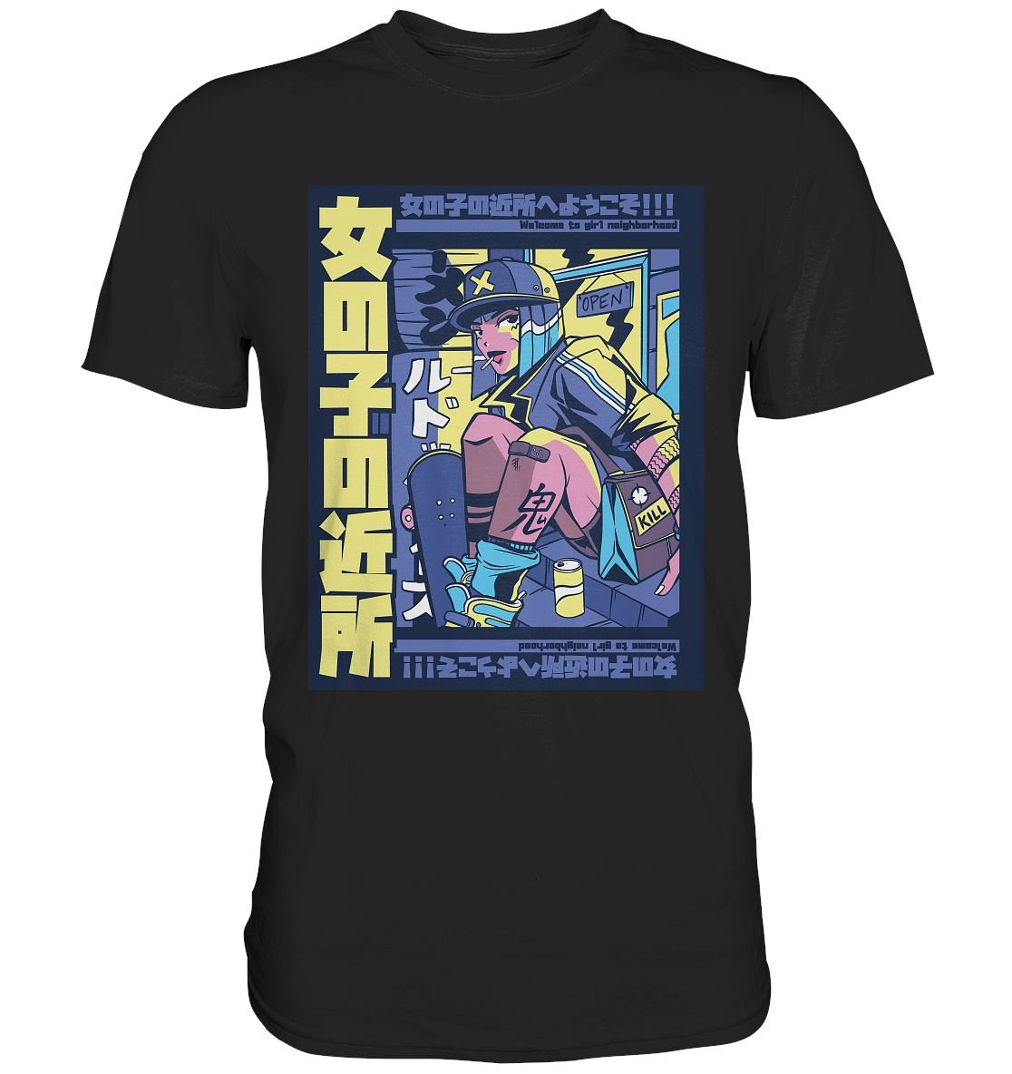 Skater Anime Girl - Premium Shirt - BINYA