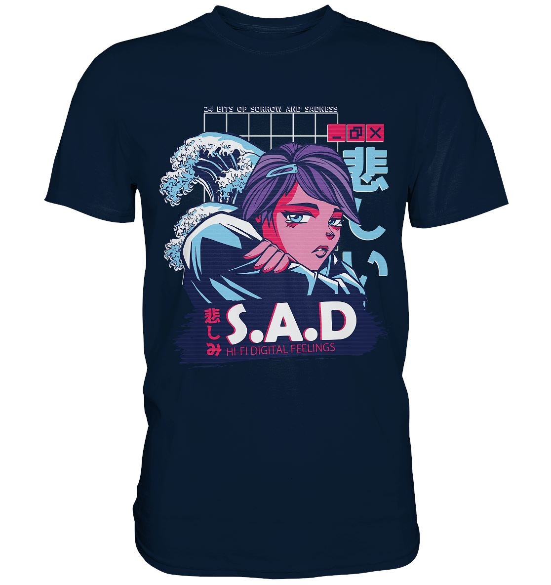 Vaporwave Anime S.A.D Girl - Premium Shirt - BINYA