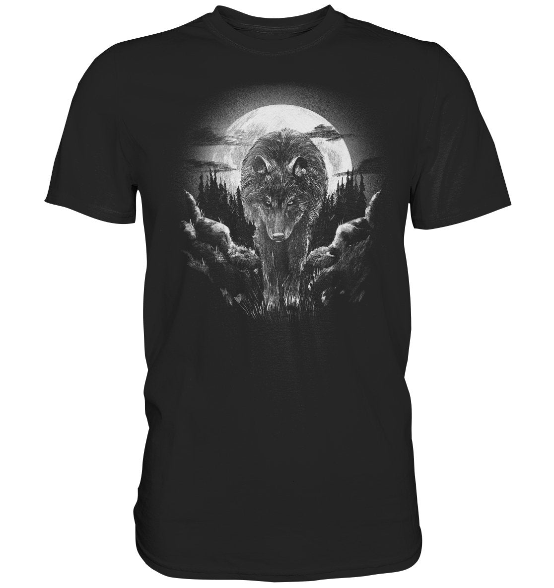 Wolf Animal on the Forest - Premium Shirt - BINYA