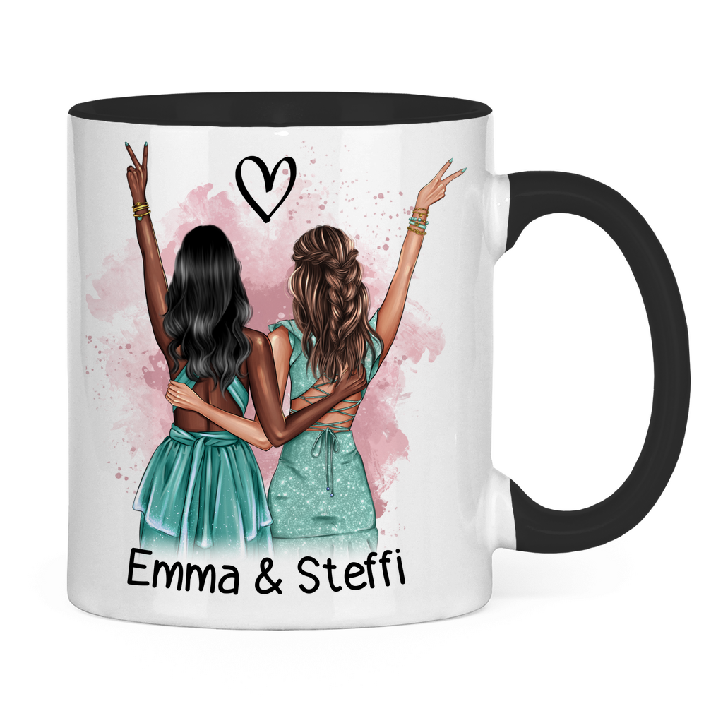 Tasse zweifarbig Emma & Steffi