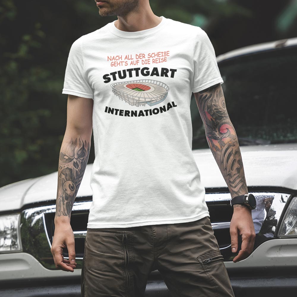 Stuttgart International Fußball T-Shirt weiß