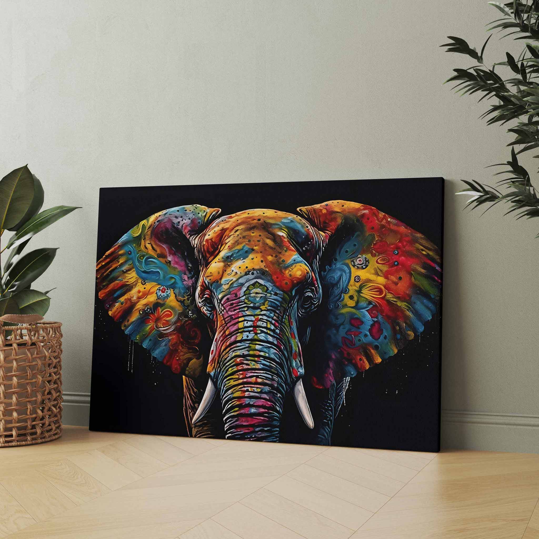 Elefant Leinwandbild Gemälde Tier Wandkunst