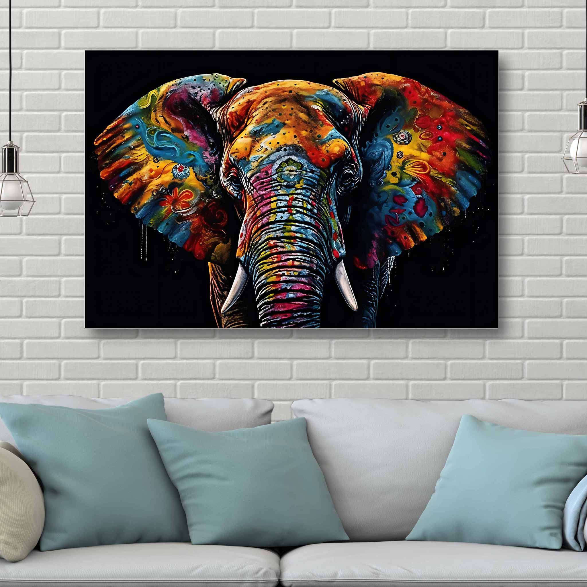 Elefant Leinwandbild Gemälde Tier Wandkunst