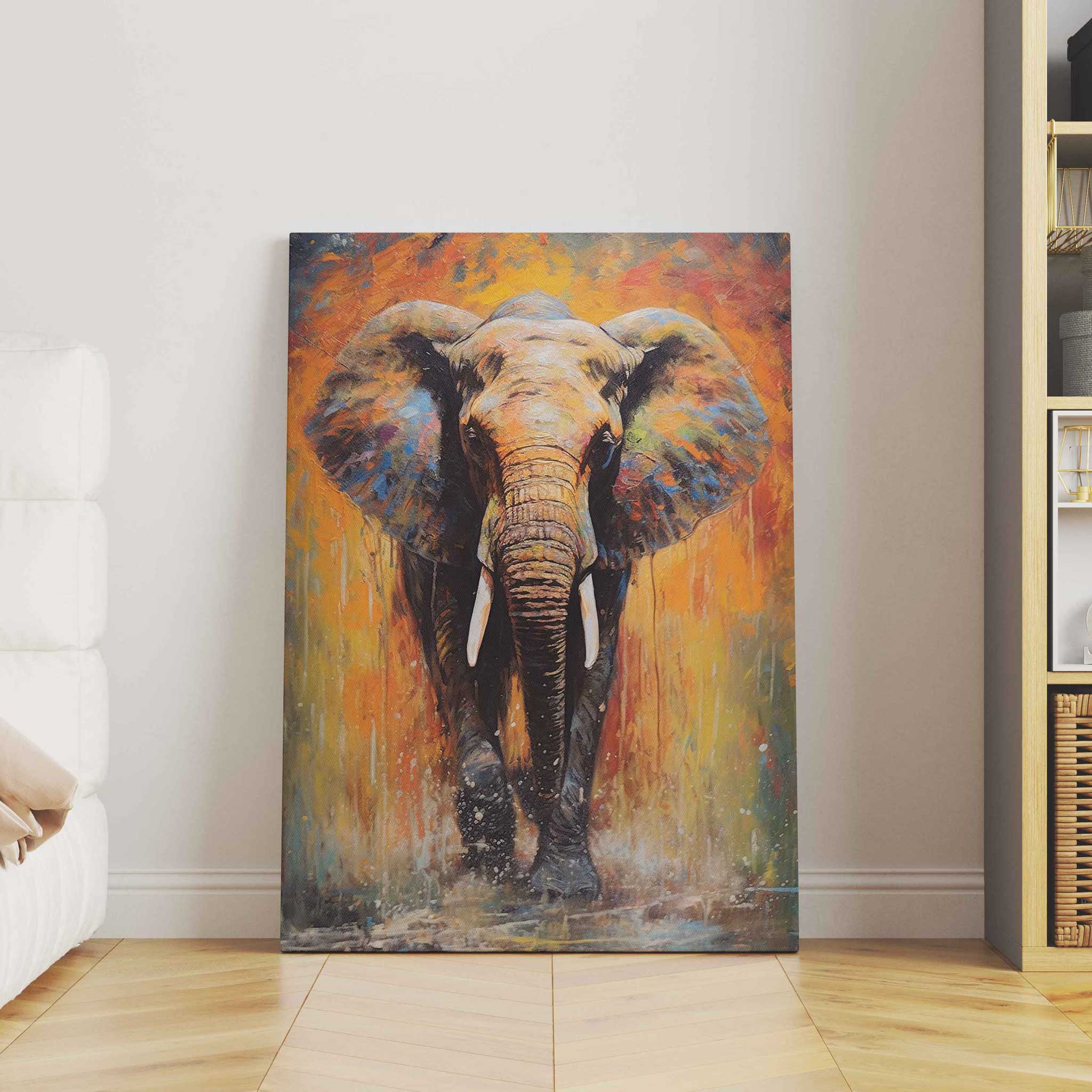 Elefant Leinwandbild Gemälde Tier Wandkunst