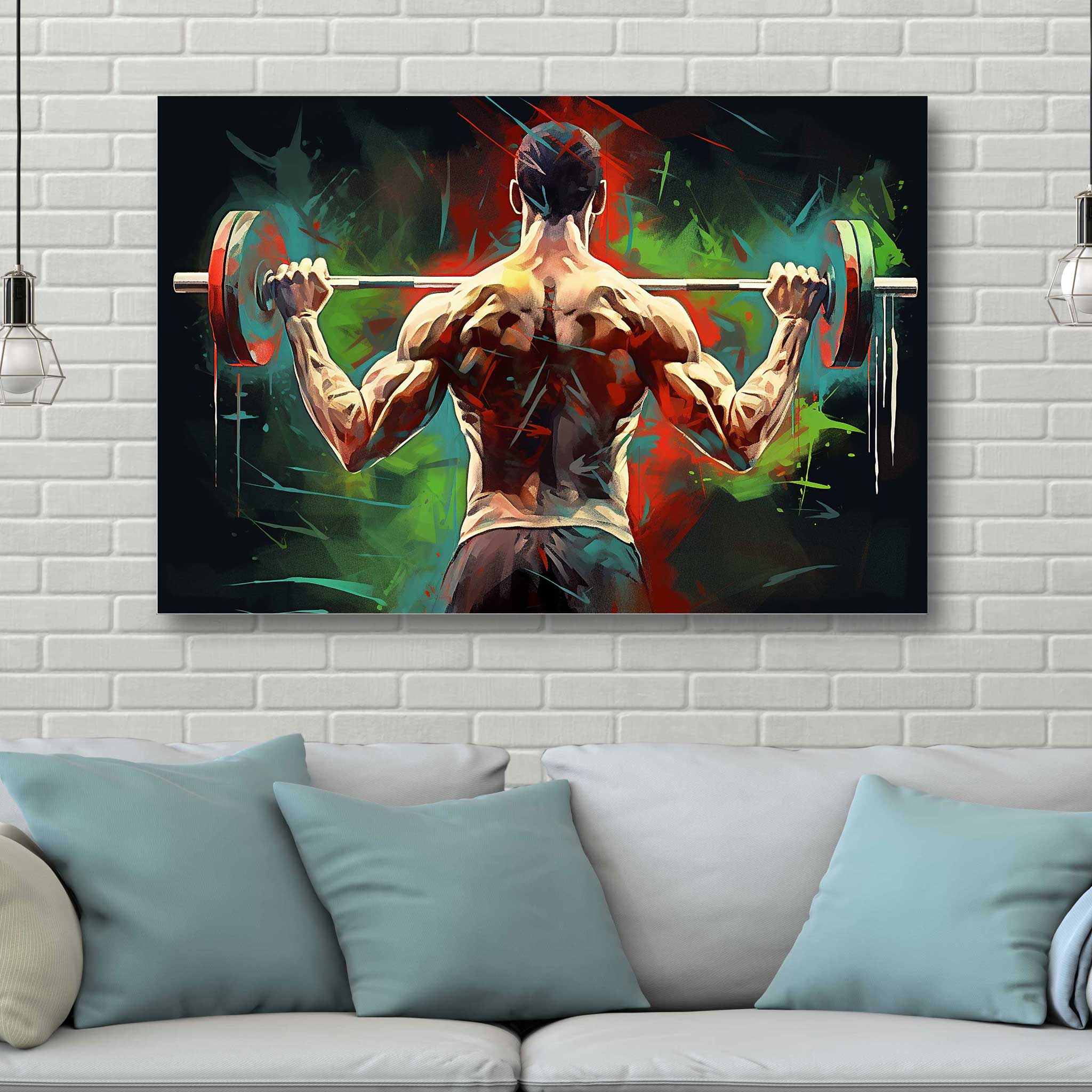 Gewichtheber Fitness Hantel Gym Motivation Wandbild