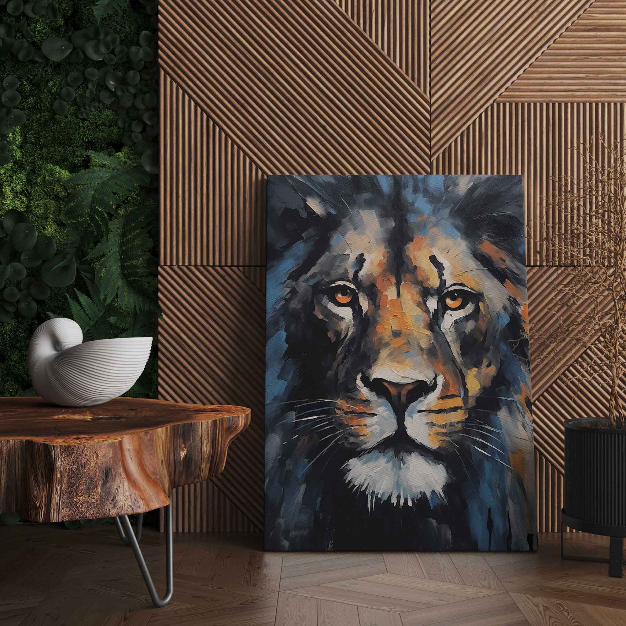 Abstrakter Löwe Leinwandbild Gemälde Tier Wandkunst