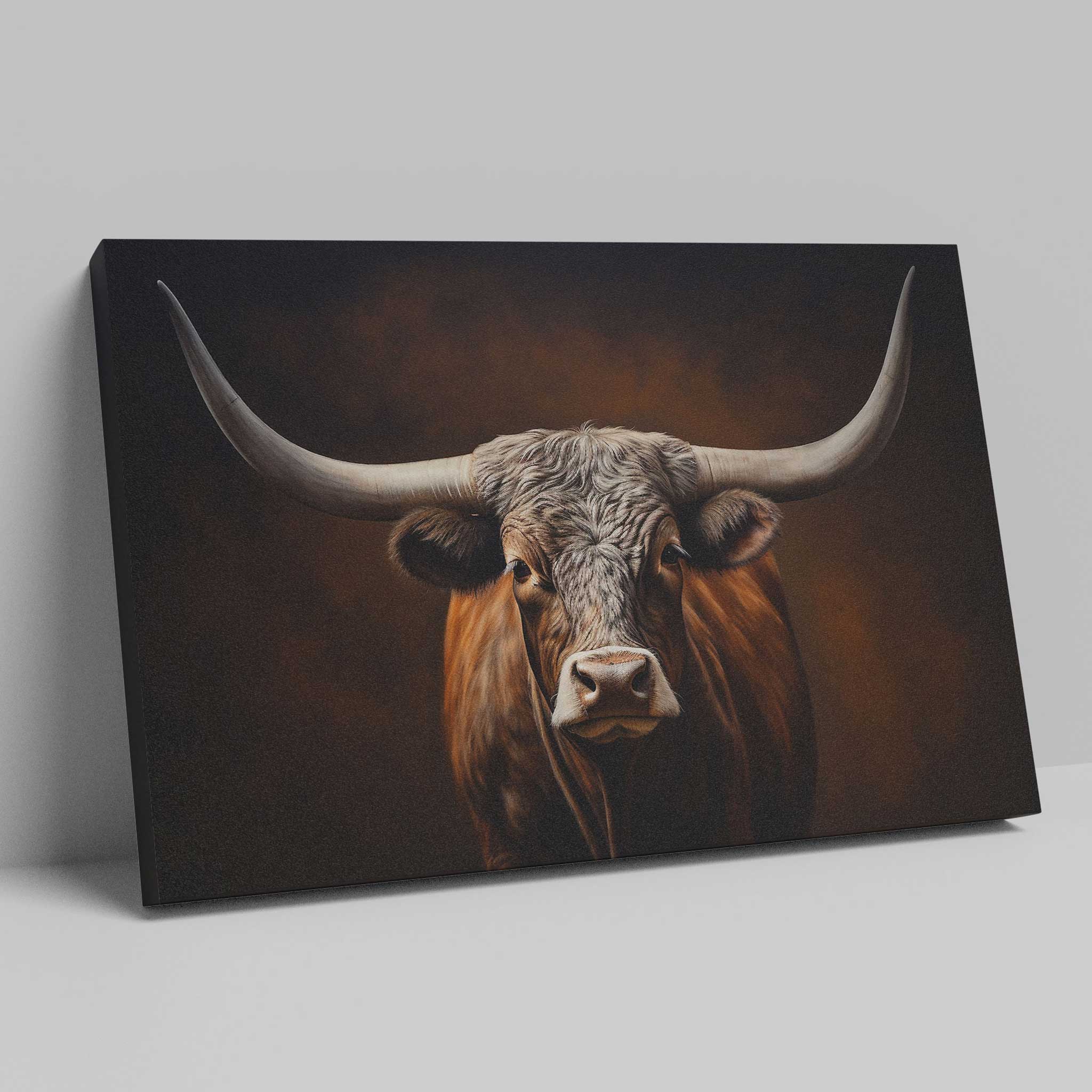 Texas Longhorn Kuh Rind Leinwandbild Wandkunst