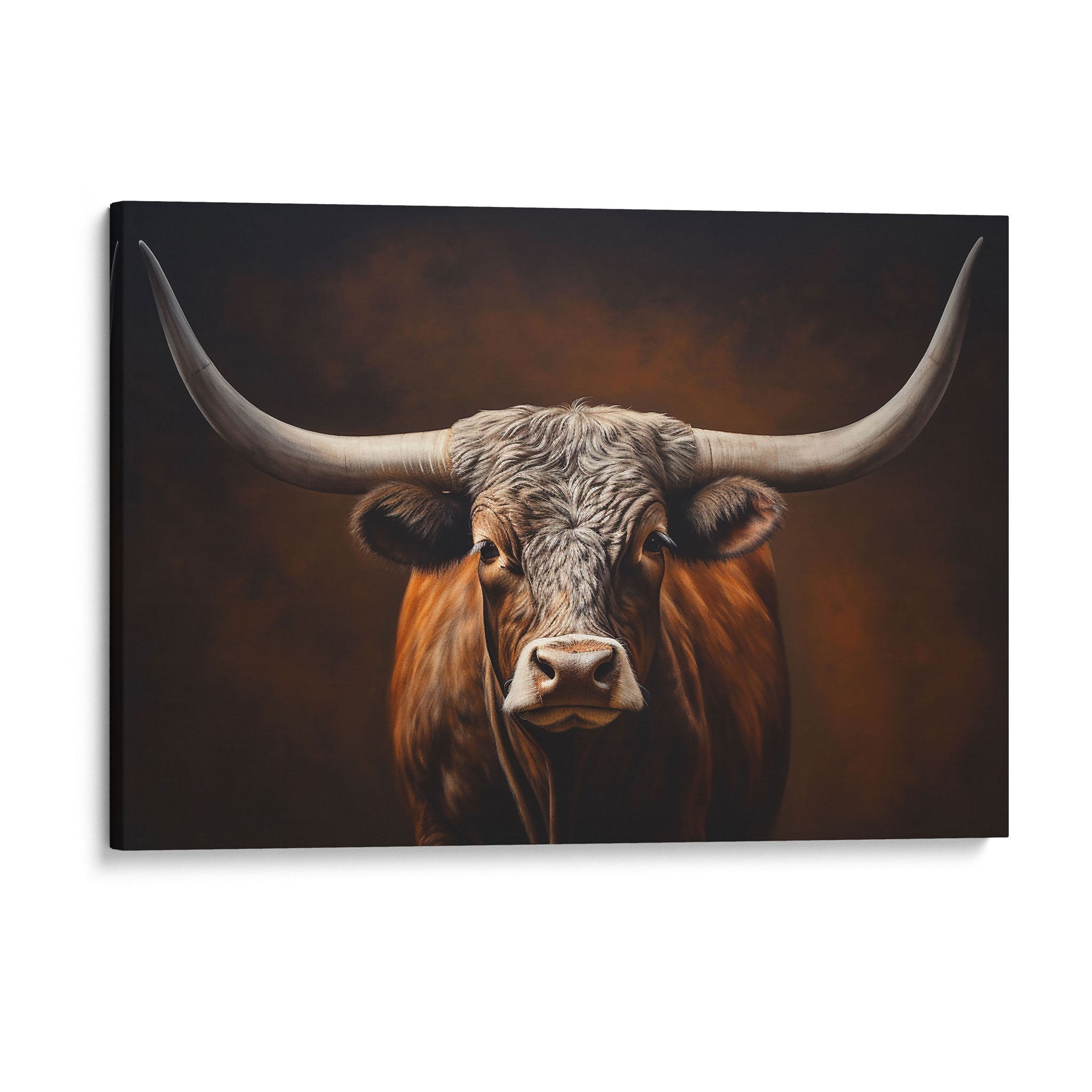 Texas Longhorn Kuh Rind Leinwandbild Wandkunst