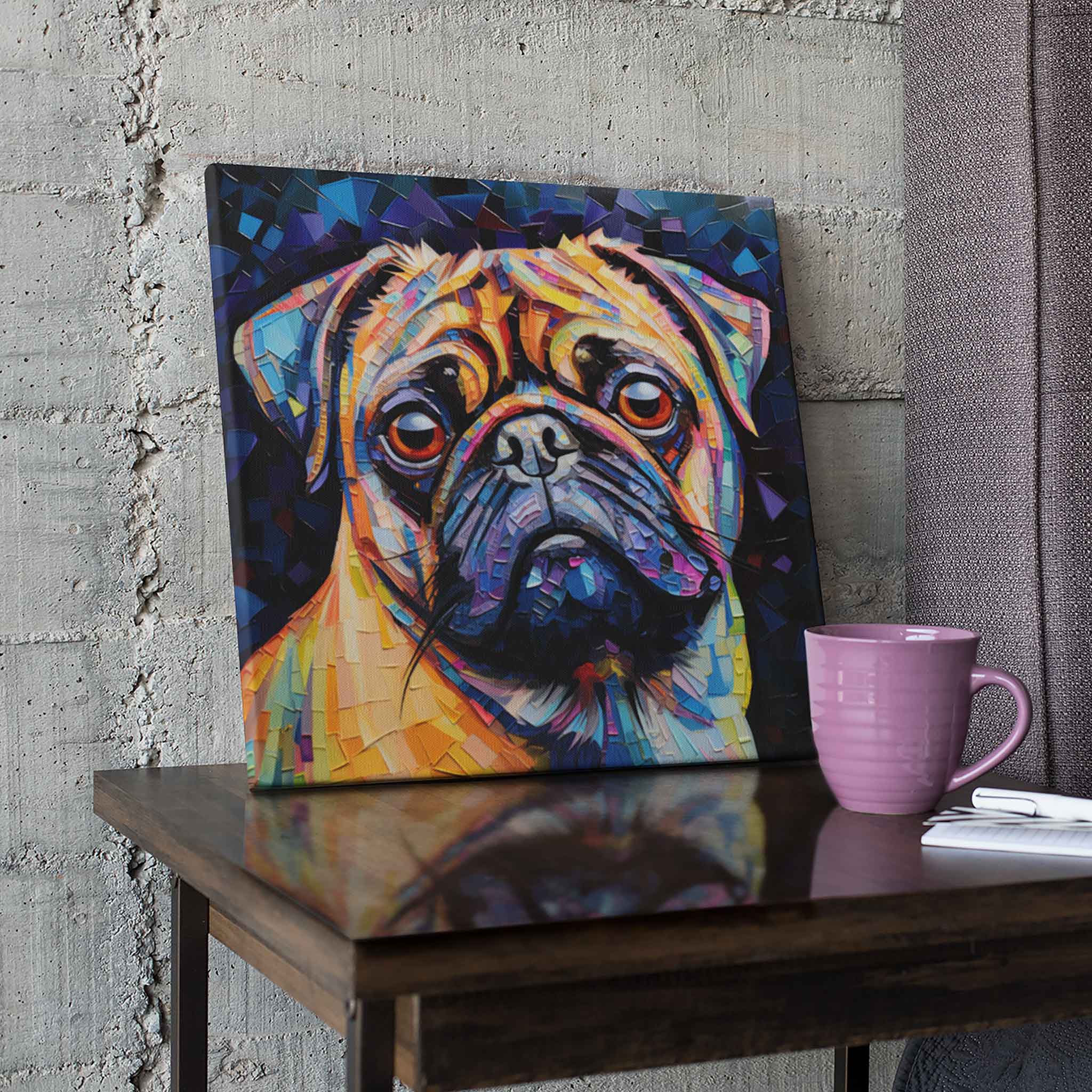 Mops Hund Tier Wandbild