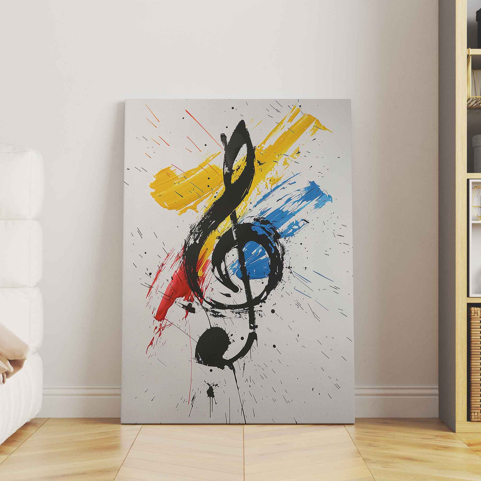 Dynamischer Musikschlüssel auf Leinwand | Wandkunst Leinwandbild