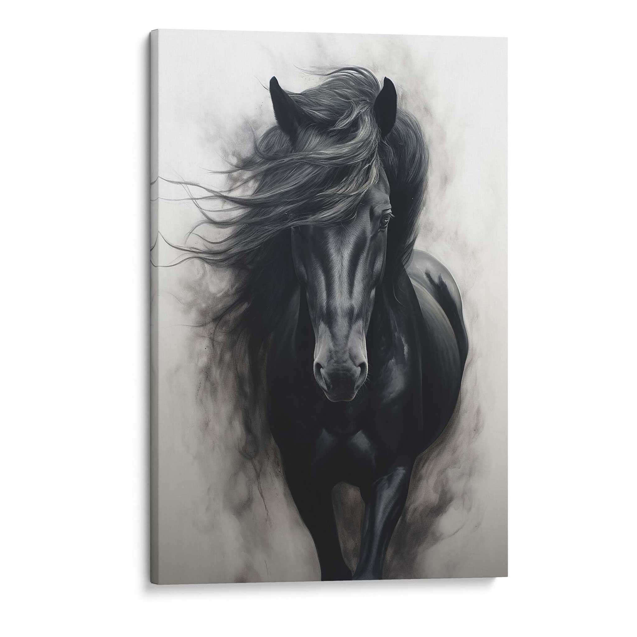 Pferd Leinwandbild Pferdeportrait Wandkunst abstrakte Tier Malerei