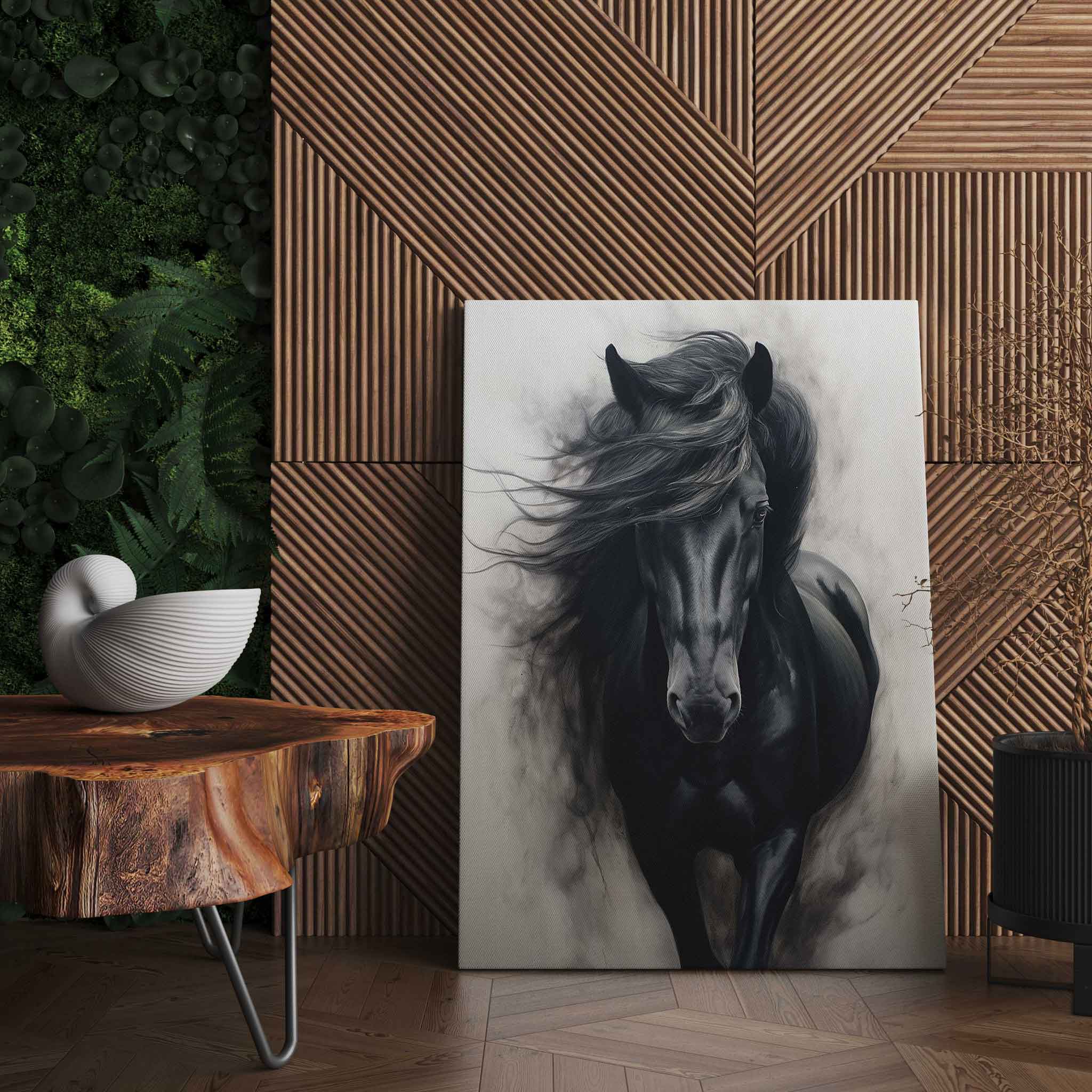 Pferd Leinwandbild Pferdeportrait Wandkunst abstrakte Tier Malerei