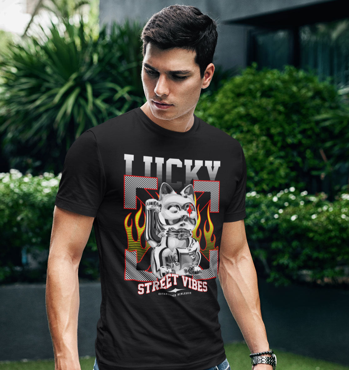 Lucky Cat Street Vibes  - Premium Shirt