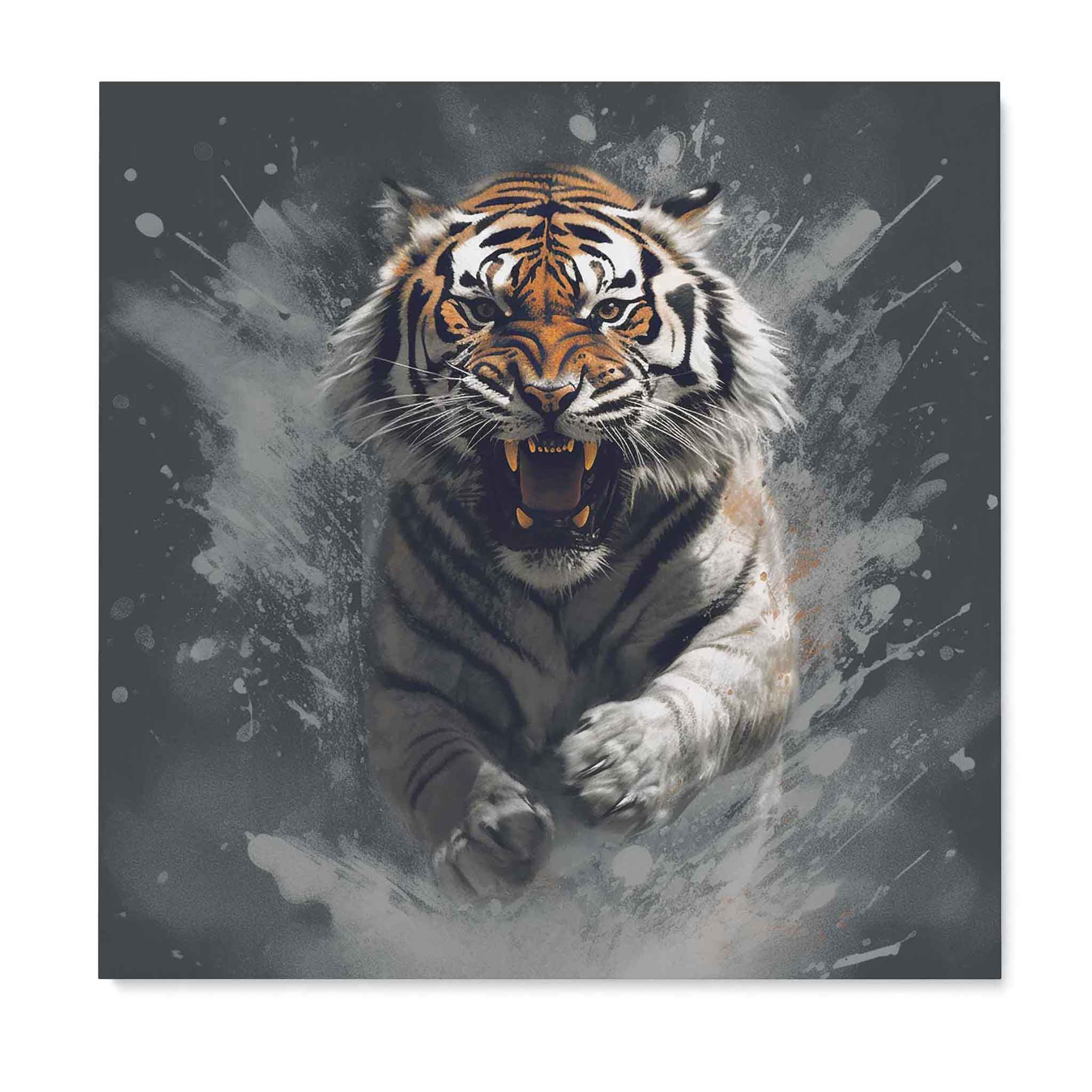 Tiger Leinwandbild Wildtier Gemälde Wandbild