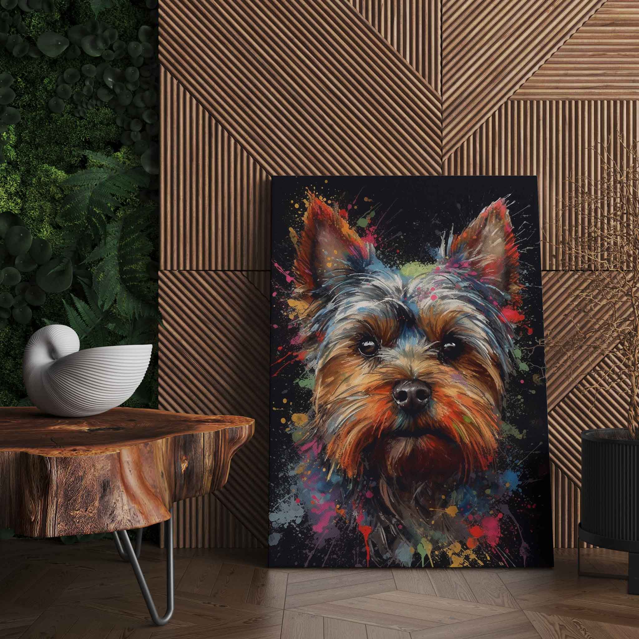 Yorkshire Terrier Leinwandbild Gemälde Tier Wandkunst