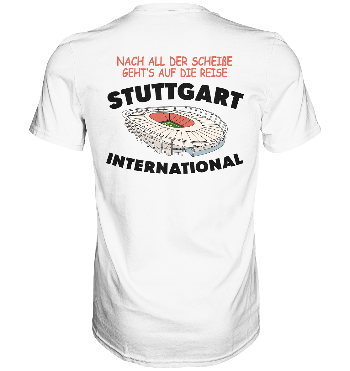 Stuttgart International Fußball T-Shirt | beidseitig bedruckt weiß