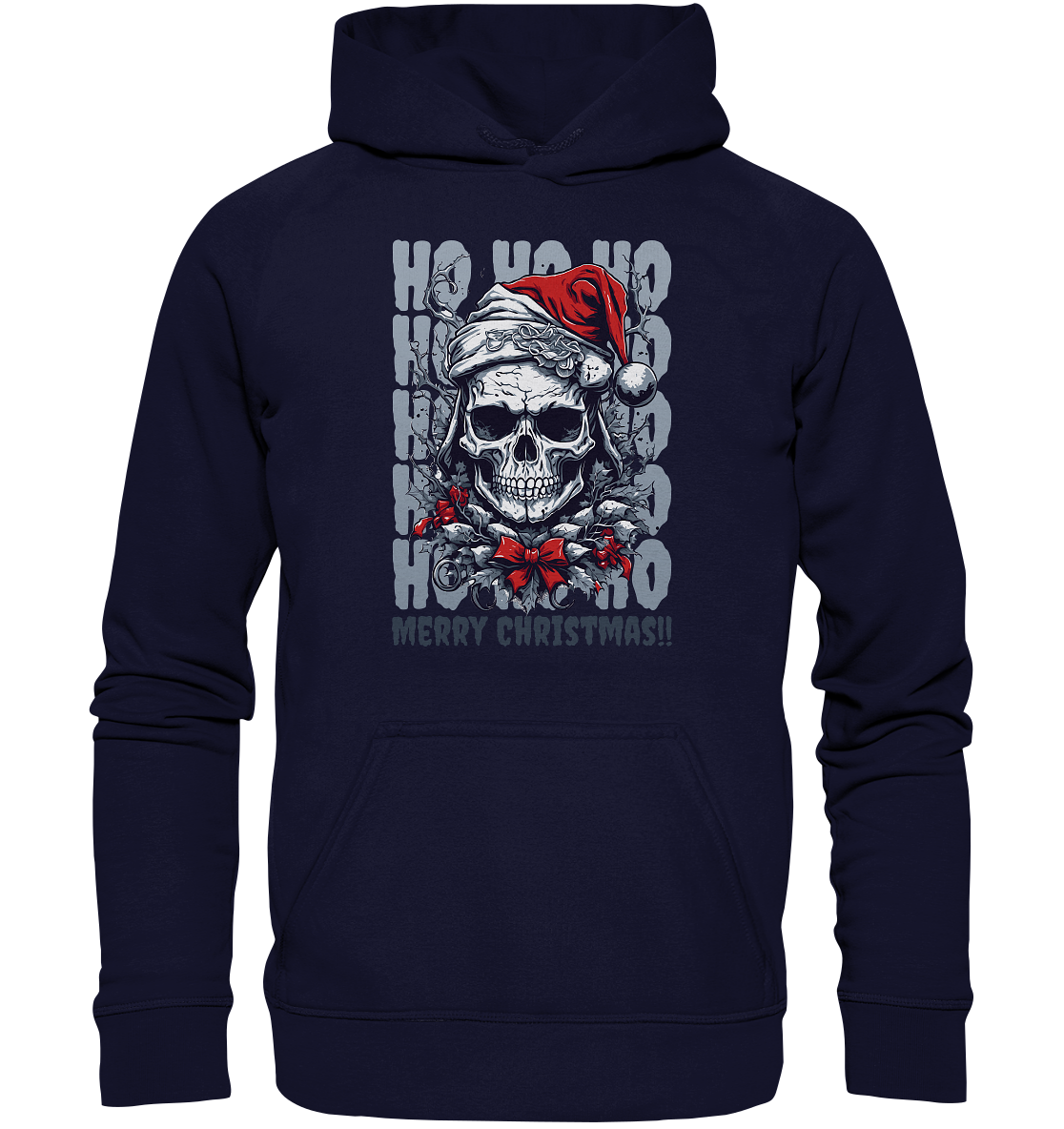 Ho Ho Ho Merry Christmas Weihnachten Santa Skull Hoodie