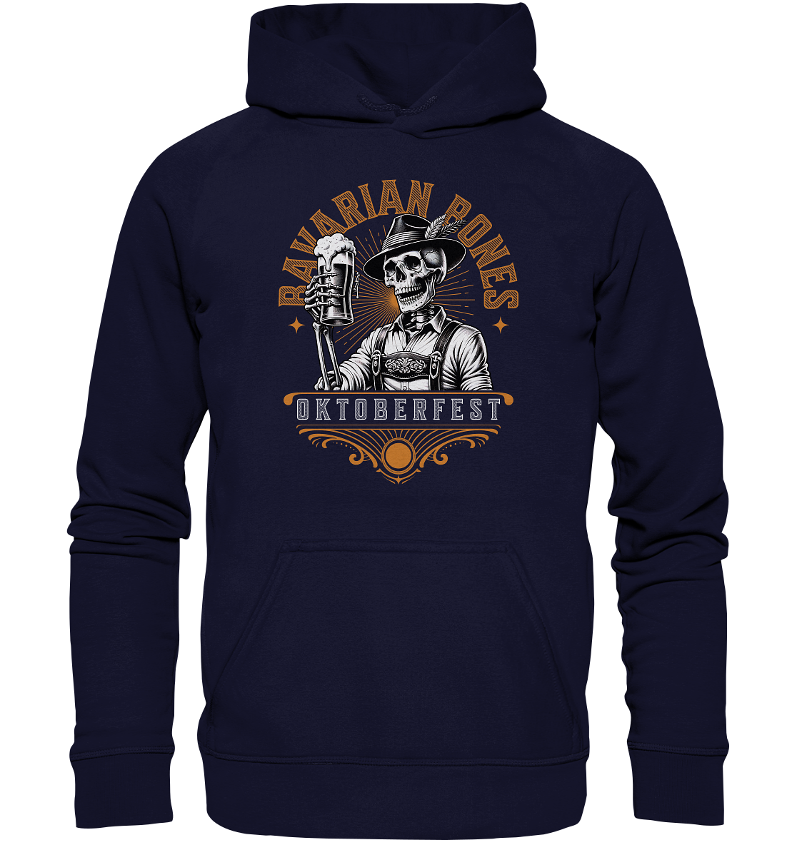 Münchner Oktoberfest Bavarian Bones Skull Hoodie