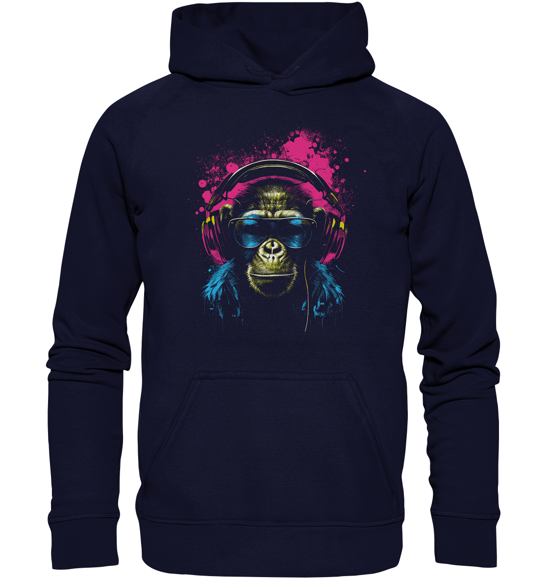 Monkey DJ mit Kopfhörer und Sonnenbrille Hoodie